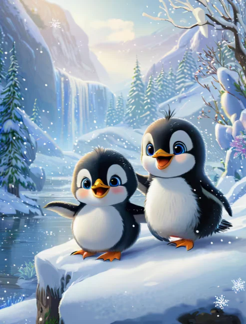 Pinguïns in de Sneeuw