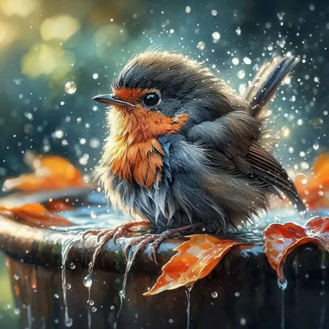 Roodborstje aan het Wassen Roodborstje aan het Wassen