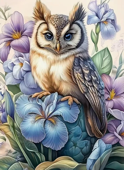 Uil met Bloemen Uil met Bloemen