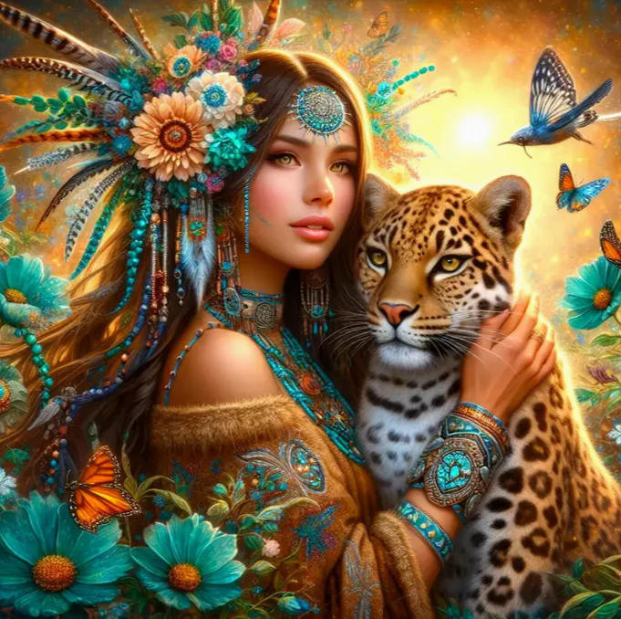 Vrouw met Panter Vrouw met Panter