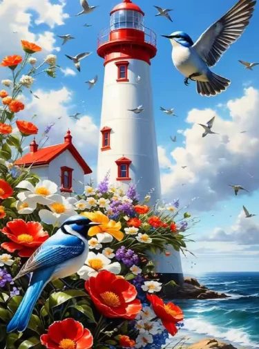Vuurtoren met Vogels Vuurtoren met Vogels