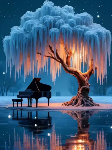 Witte Boom met Piano Witte Boom met Piano