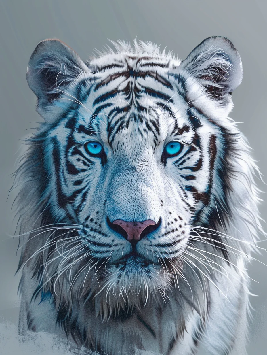 Witte Tijger met Blauwe Ogen