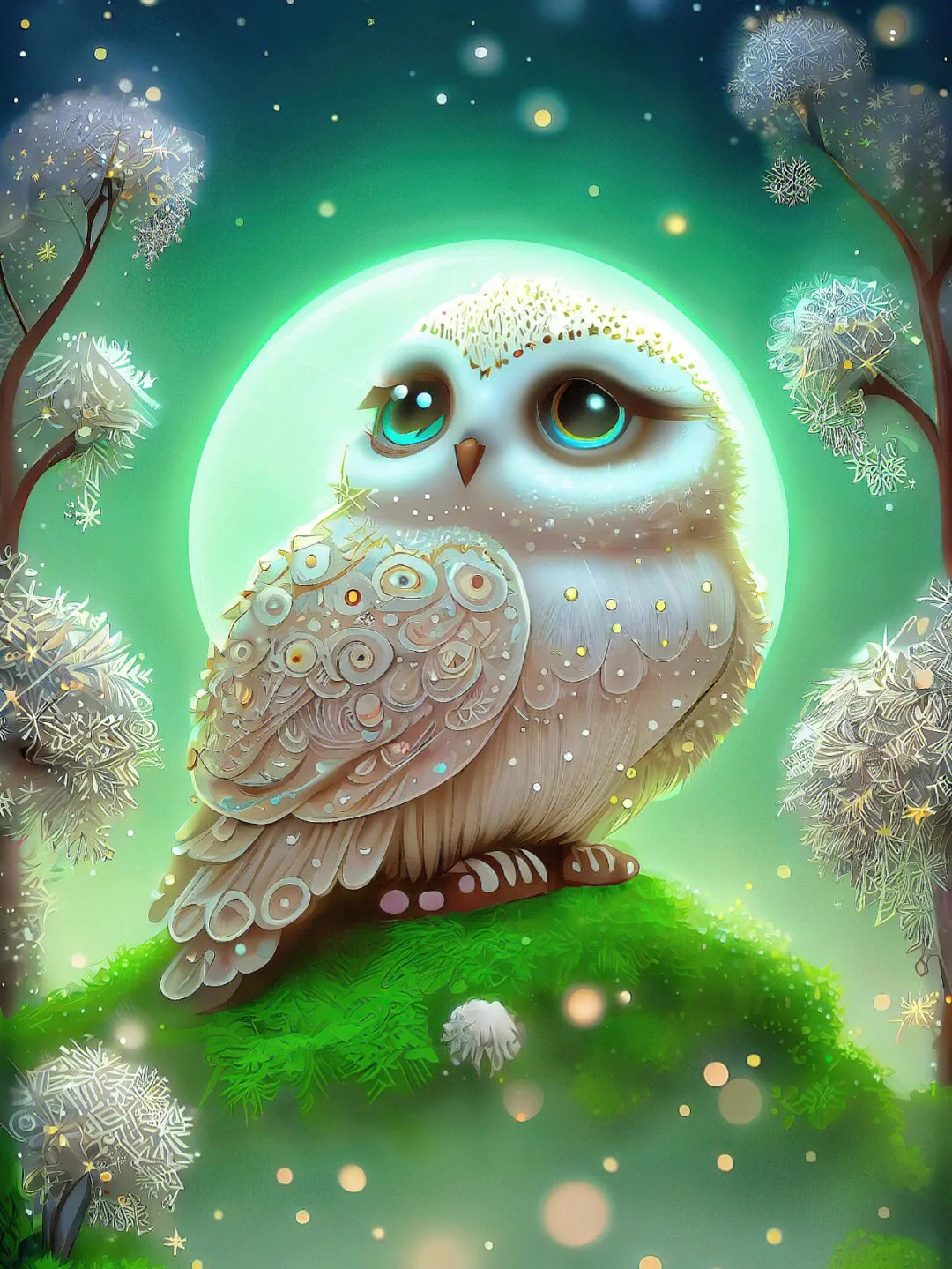 Witte Uil bij de Maan Witte Uil bij de Maan