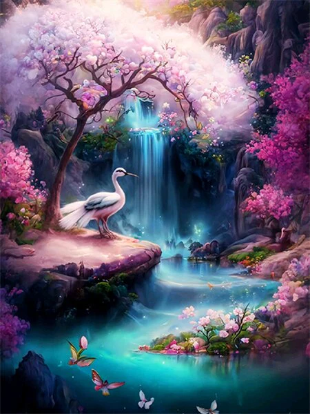 Witte Vogel bij Waterval Witte Vogel bij Waterval