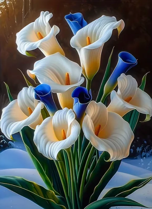 Witte en Blauwe Calla’s Witte en Blauwe Calla’s