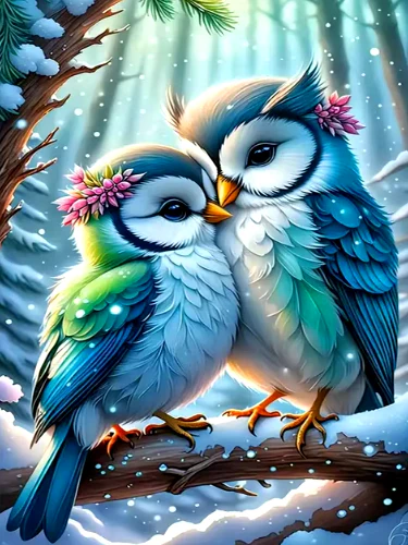 Vogels in de Sneeuw