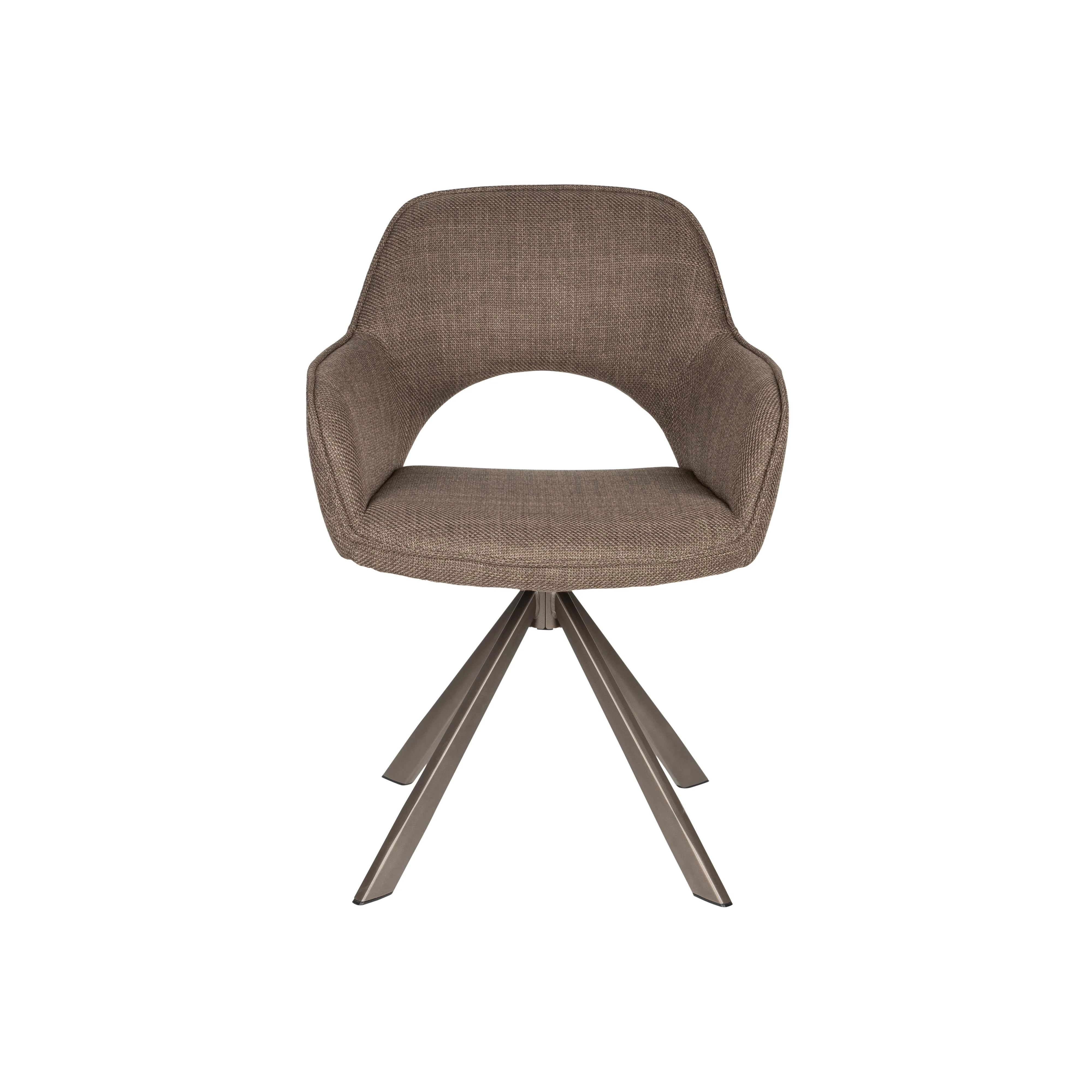 Fauteuil Draaibare Eetkamerstoel Toye Polyester Bruin 68×61 cm Fauteuil Draaibare Eetkamerstoel Toye Polyester Bruin 68×61 cm