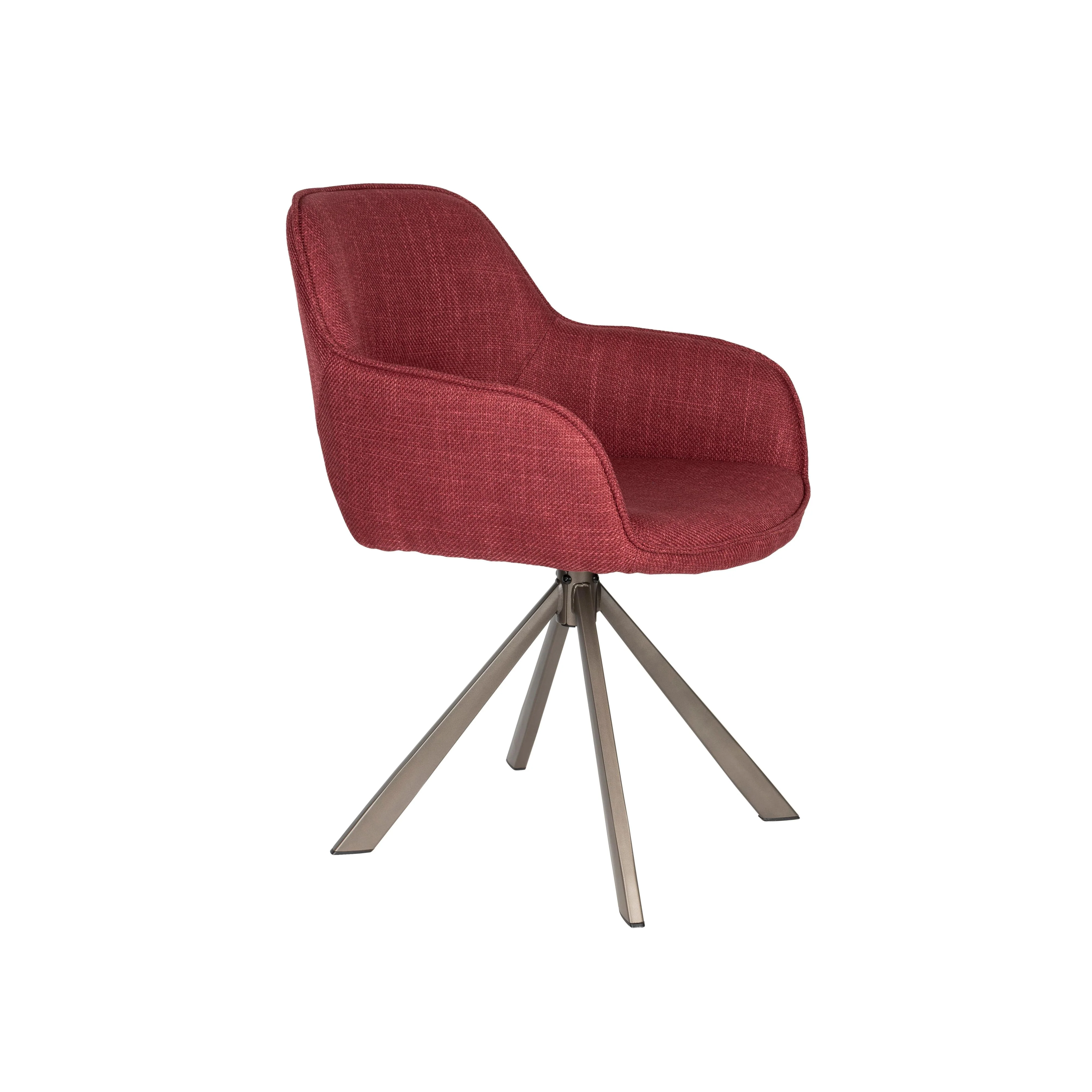 Fauteuil Draaibare Eetkamerstoel Toye Polyester Rood 68×61 cm Fauteuil Draaibare Eetkamerstoel Toye Polyester Rood 68×61 cm