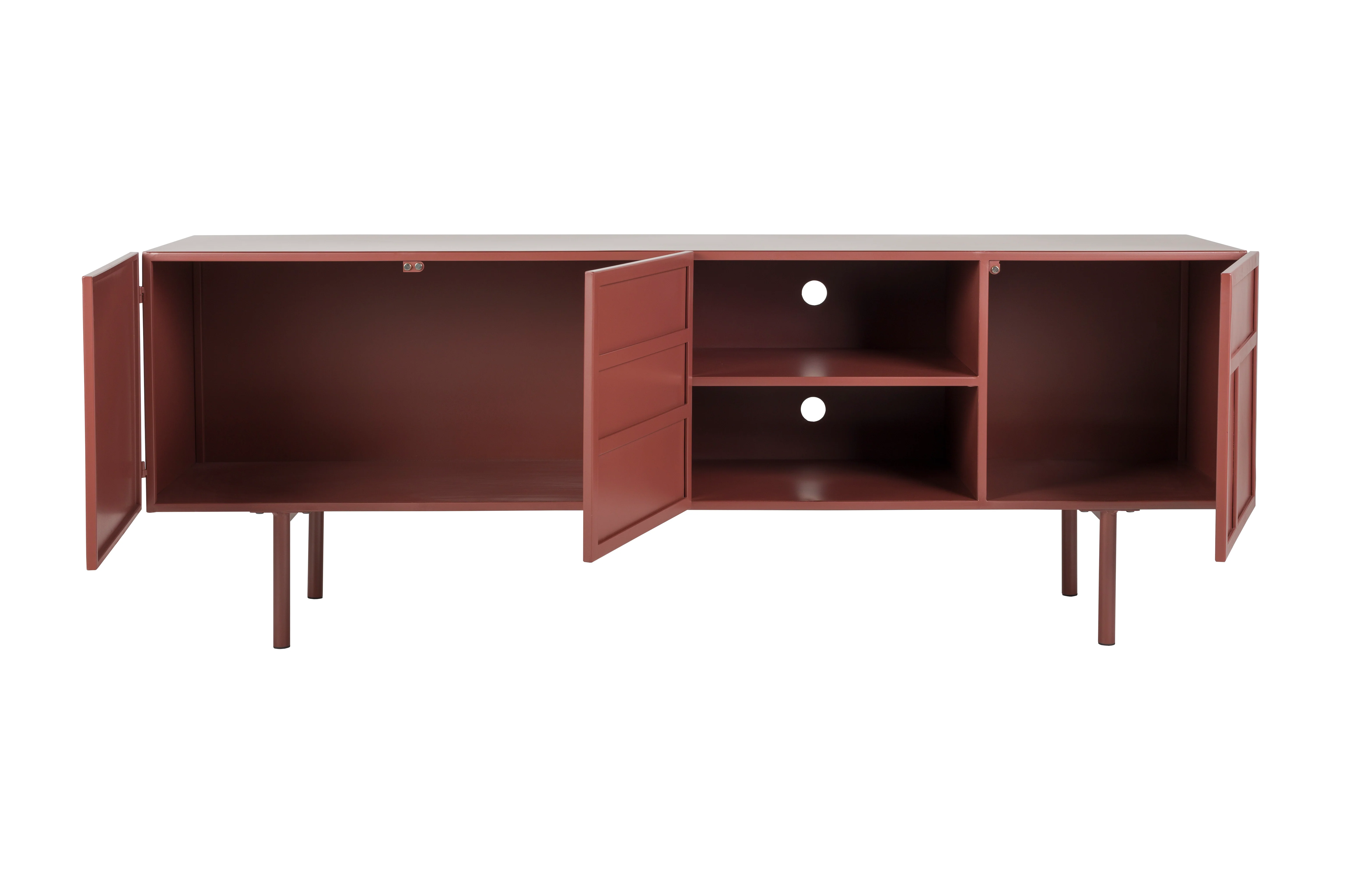 Dressoir Davis Metaal Rood 36×160 cm