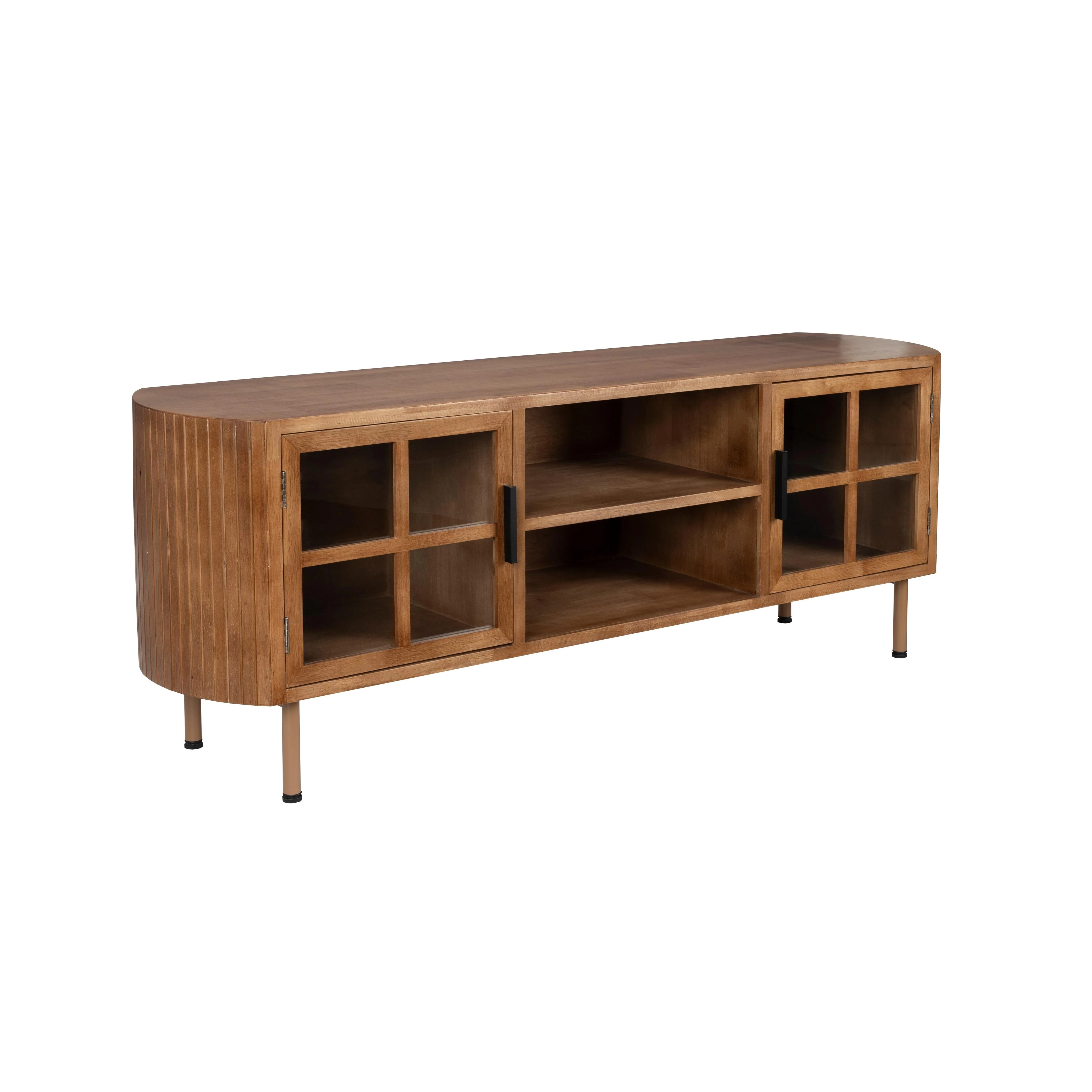 Dressoir Yaz Low Rubber hout Bruin 38×150 cm
