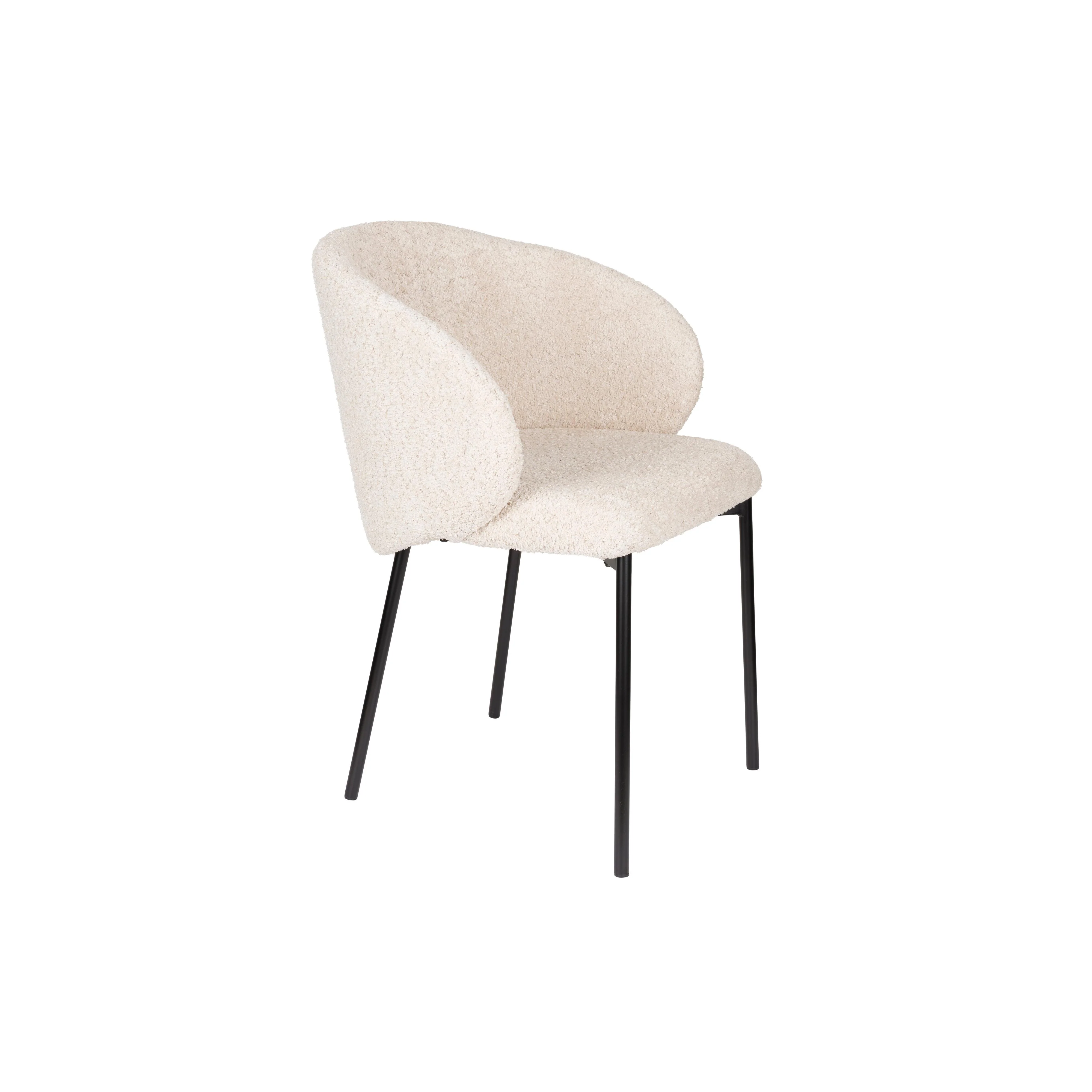 Eetkamerstoel Ayle Off Polyester Wit 48×58 cm