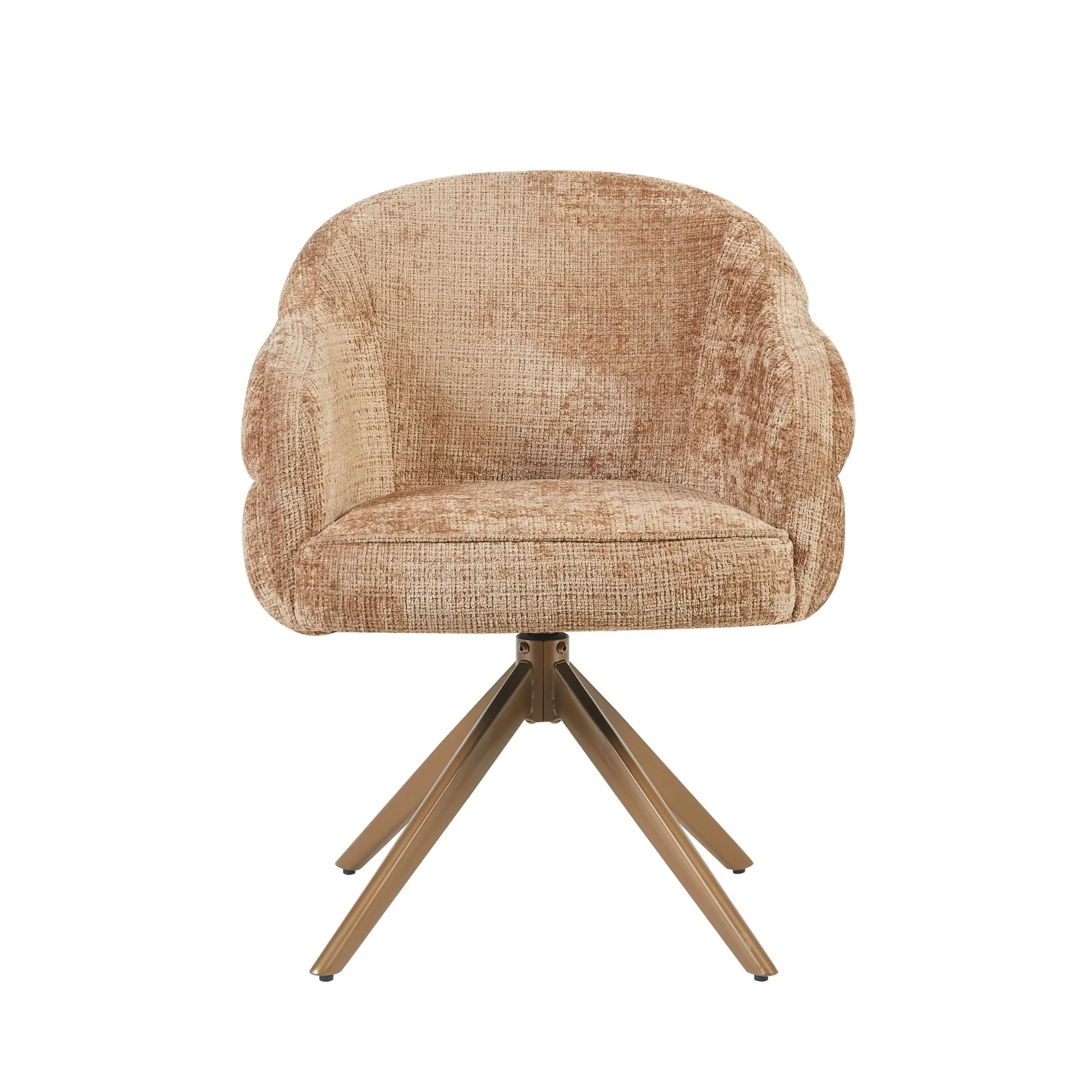 Eetkamerstoel Bella Cinnamon Poot Bronze Met armleuning