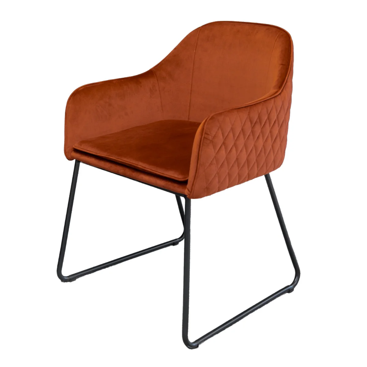 Eetkamerstoel Benthe Roestbruin Fluweel 48 cm