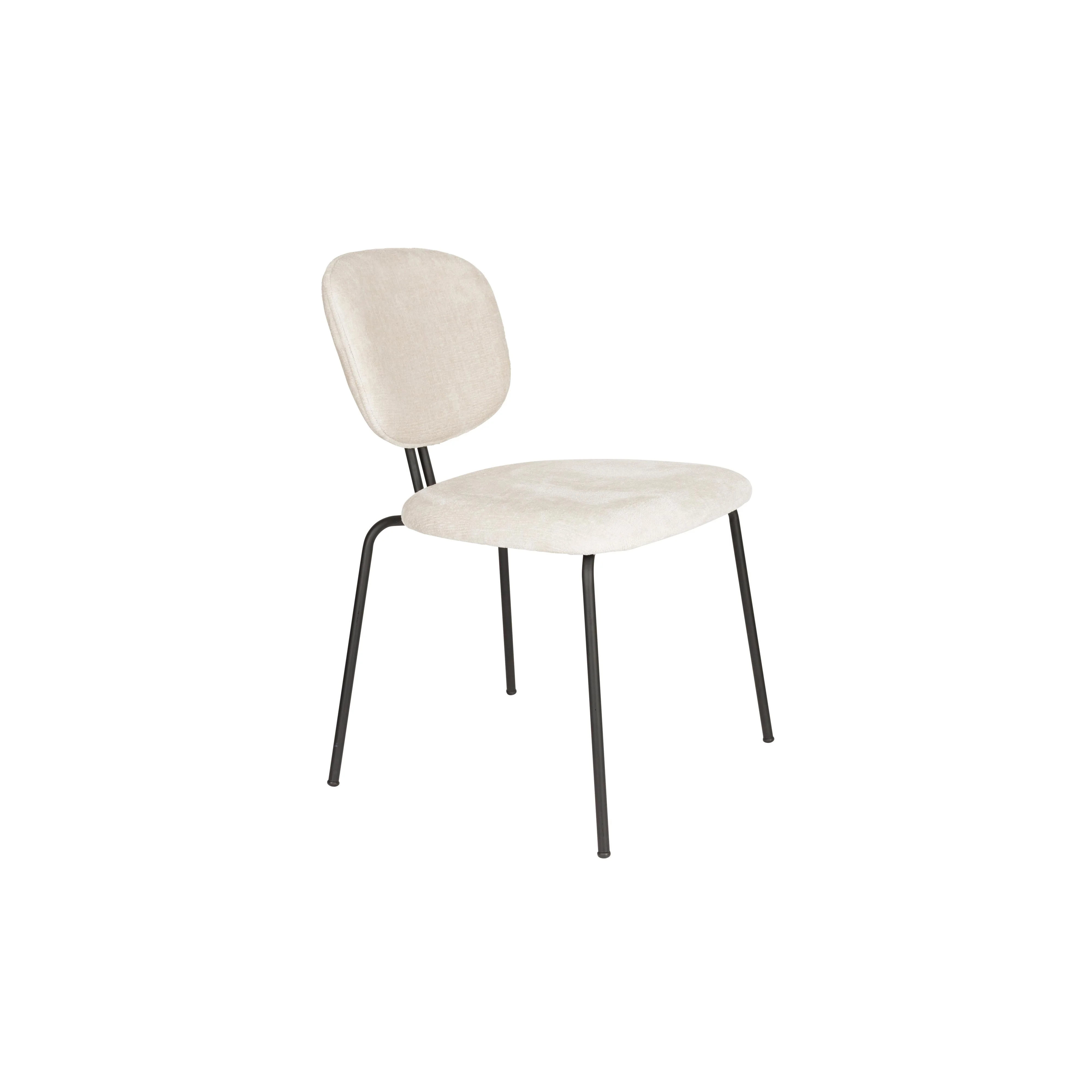 Eetkamerstoel Bouton Off-white Polyester Wit 59×50 cm