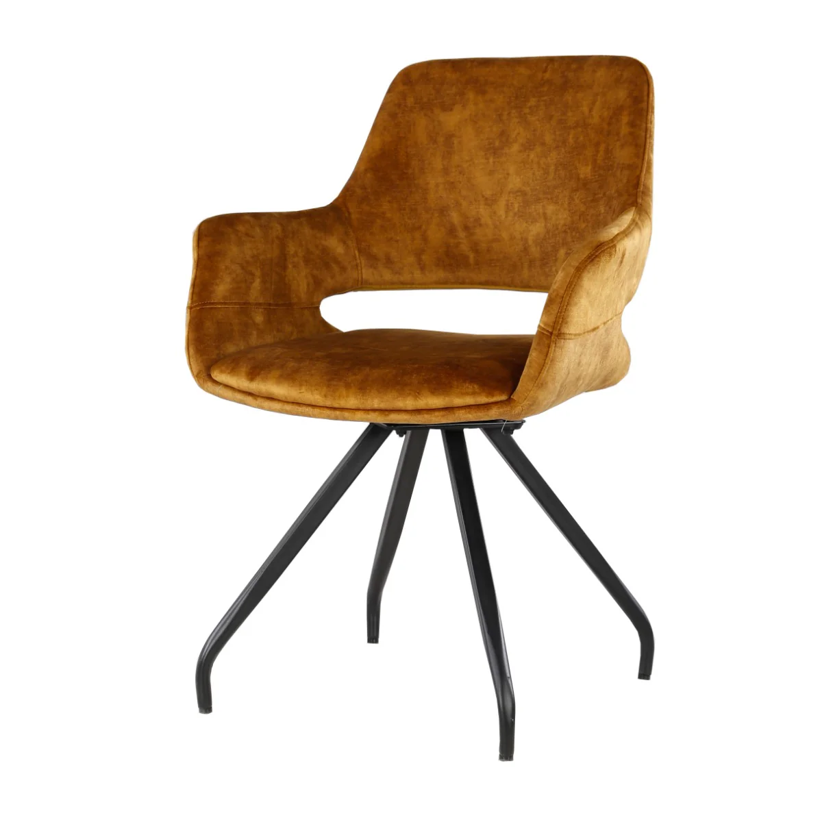 Eetkamerstoel Capp Oker Fluweel Draaibaar 61 cm