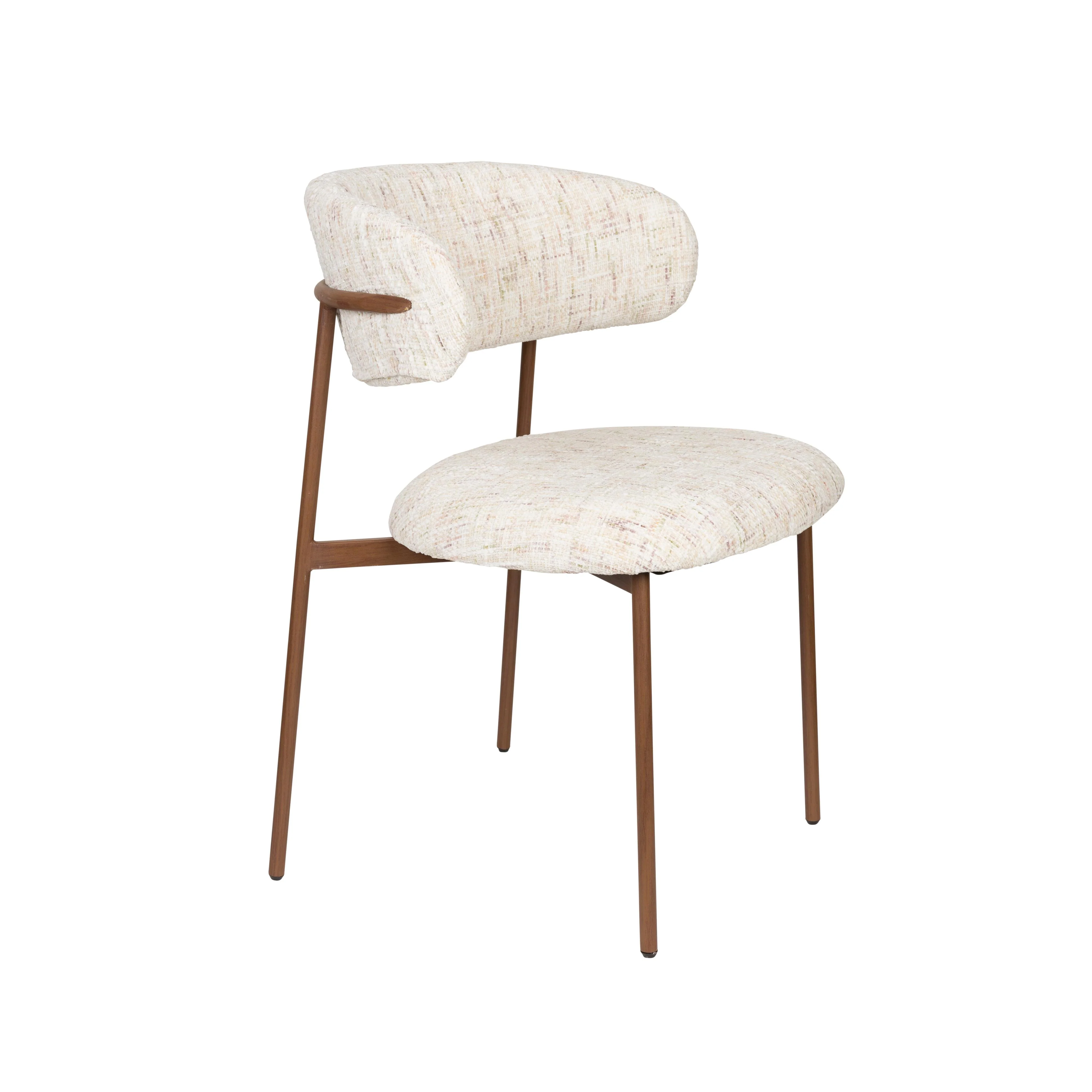 Eetkamerstoel Claes Off-white Polyester Wit 57.5×56.5 cm