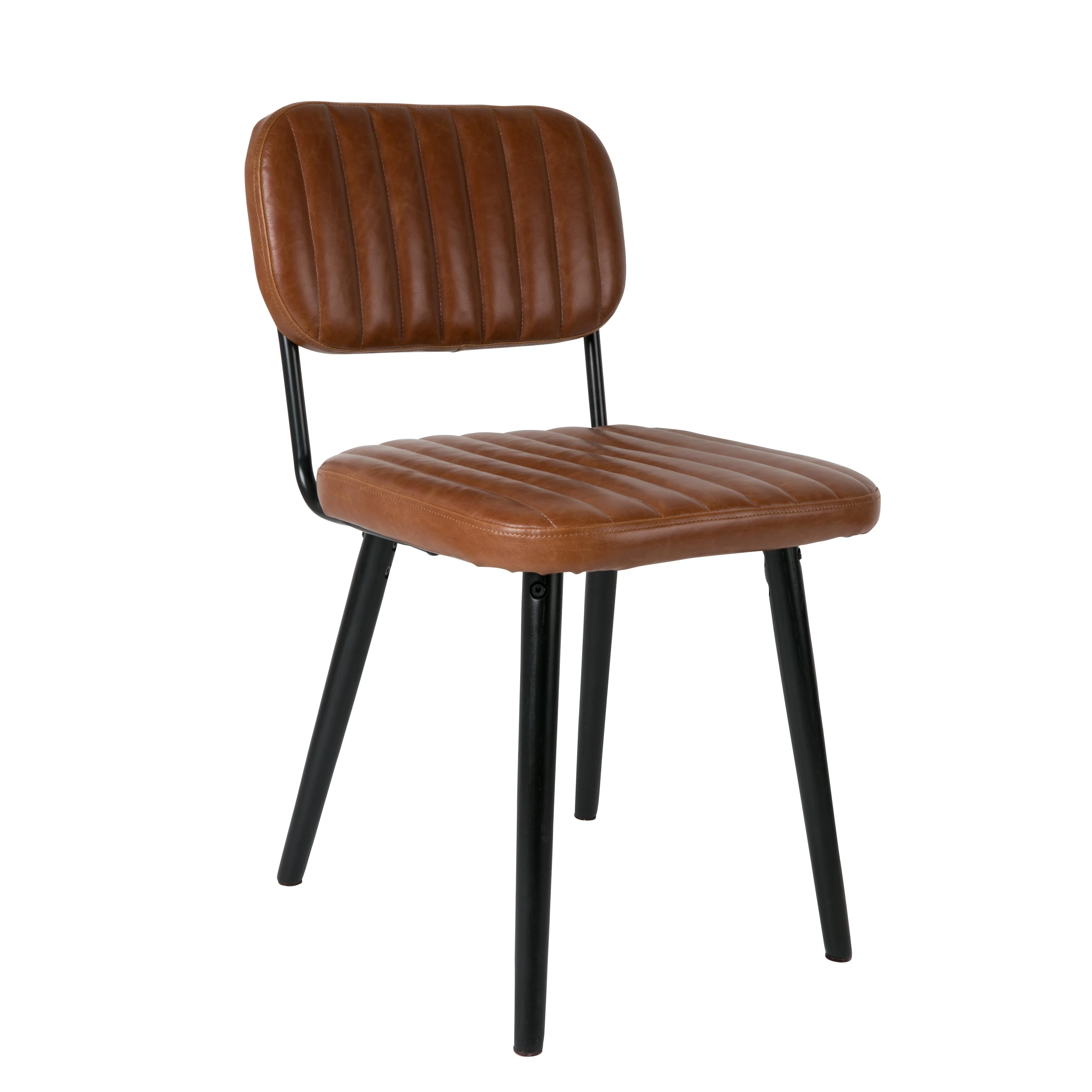 Eetkamerstoel Jake Worn PU Leather Bruin 58×46 cm