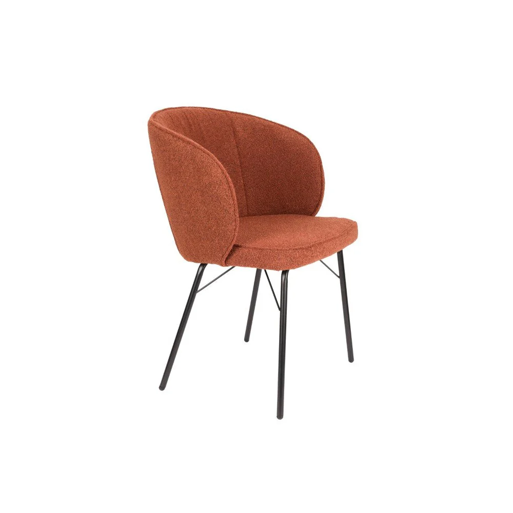 Eetkamerstoel Joa Polyester Terracotta 60×59.5 cm Eetkamerstoel Joa Polyester Terracotta 60×59.5 cm
