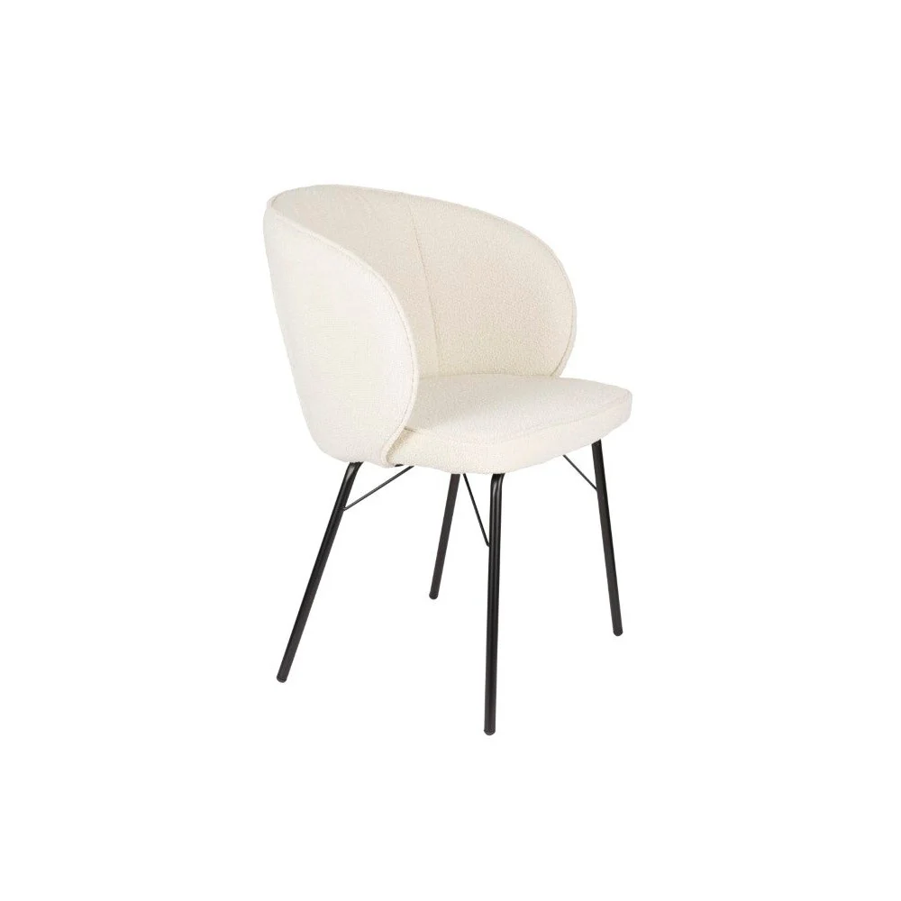 Eetkamerstoel Joa Polyester Wit 60×59.5 cm Eetkamerstoel Joa Polyester Wit 60×59.5 cm