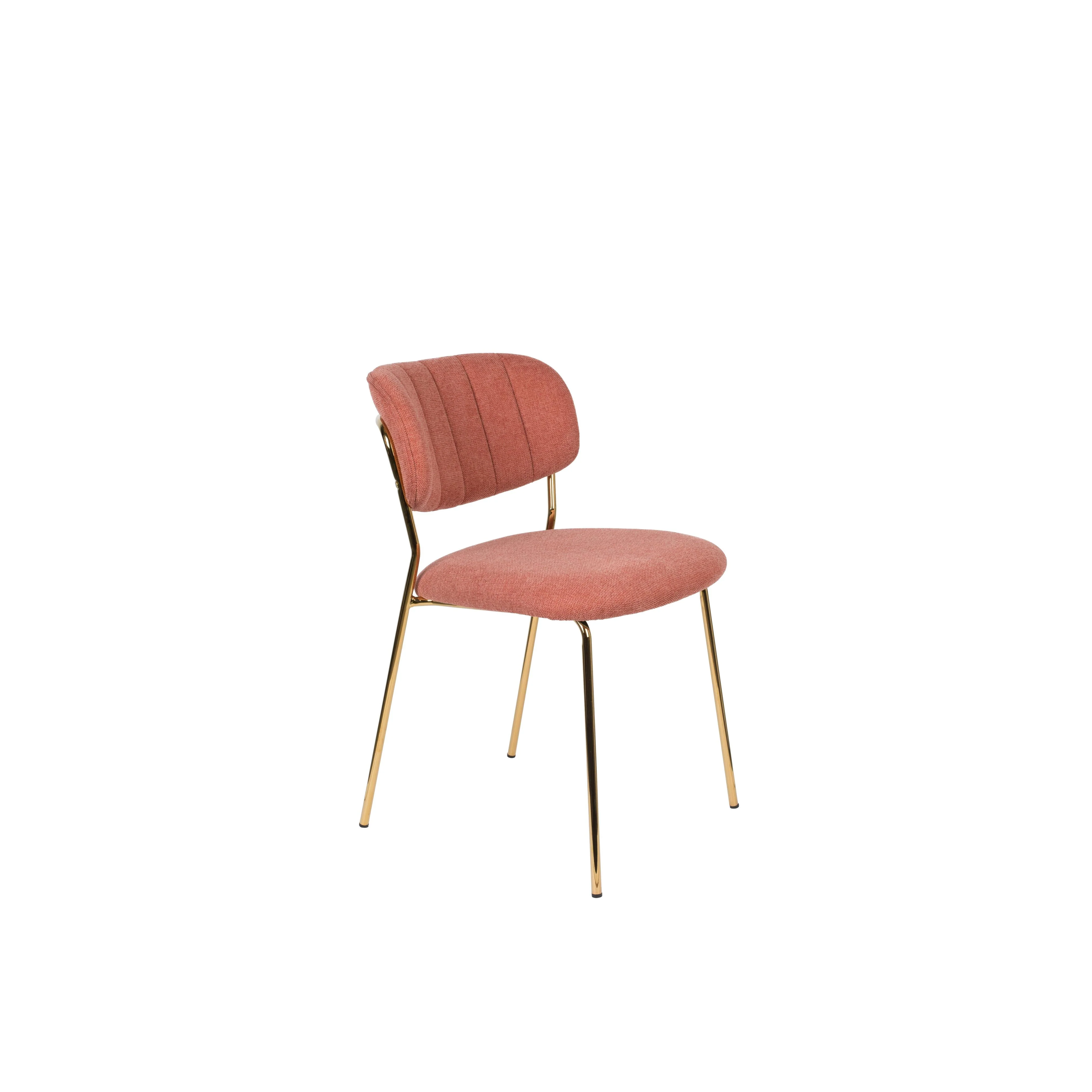 Eetkamerstoel Jolien Goud/roze Nylon en polyester Roze 56×48 cm Eetkamerstoel Jolien Goud/roze Nylon en polyester Roze 56×48 cm
