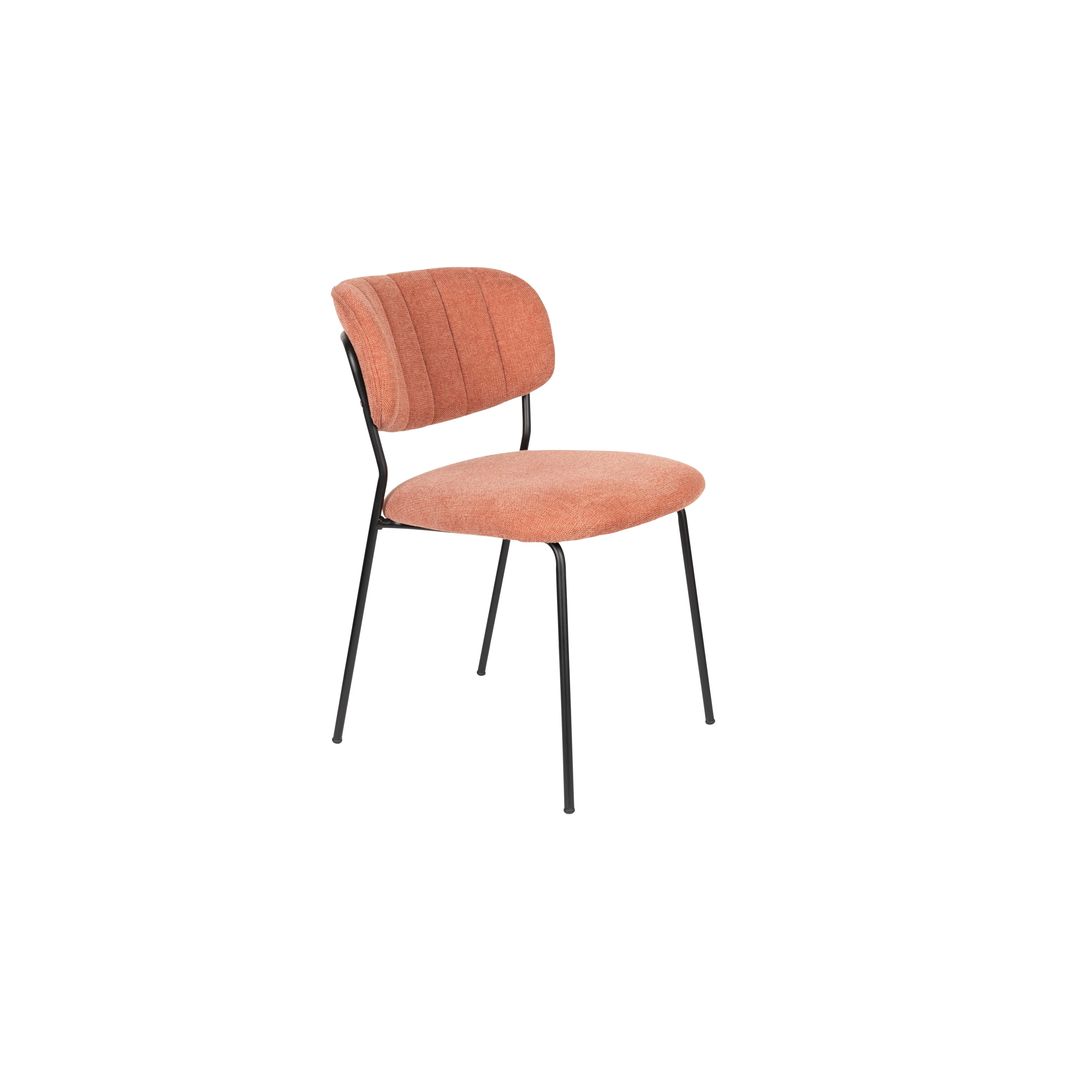 Eetkamerstoel Jolien Zwart/pink Fr Polyester Roze 56×48 cm Eetkamerstoel Jolien Zwart/pink Fr Polyester Roze 56×48 cm