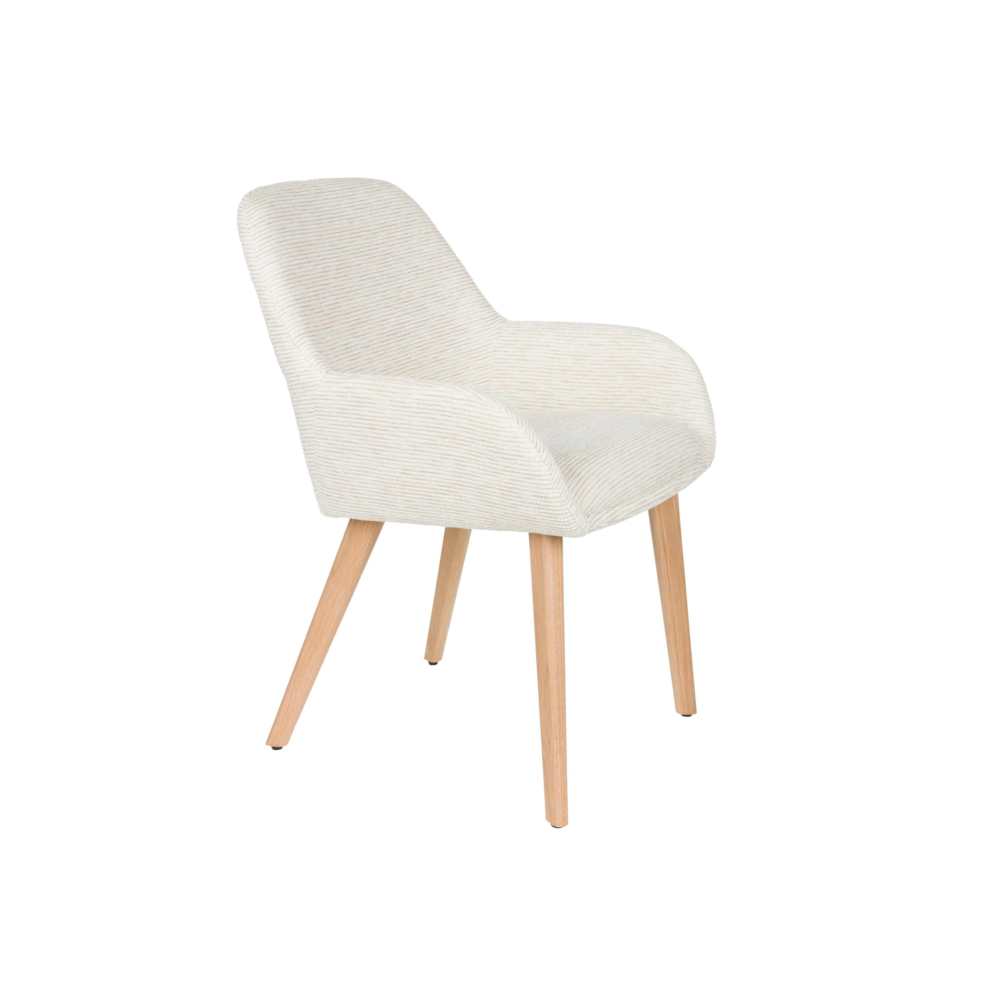Eetkamerstoel Loua Off-white Polyester Wit 59×59 cm Eetkamerstoel Loua Off-white Polyester Wit 59×59 cm