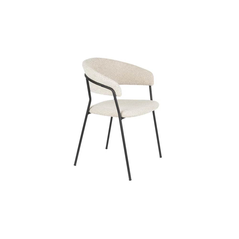 Eetkamerstoel Zeri Polyester Zwart 51.5×59.5 cm Eetkamerstoel Zeri Polyester Zwart 51.5×59.5 cm