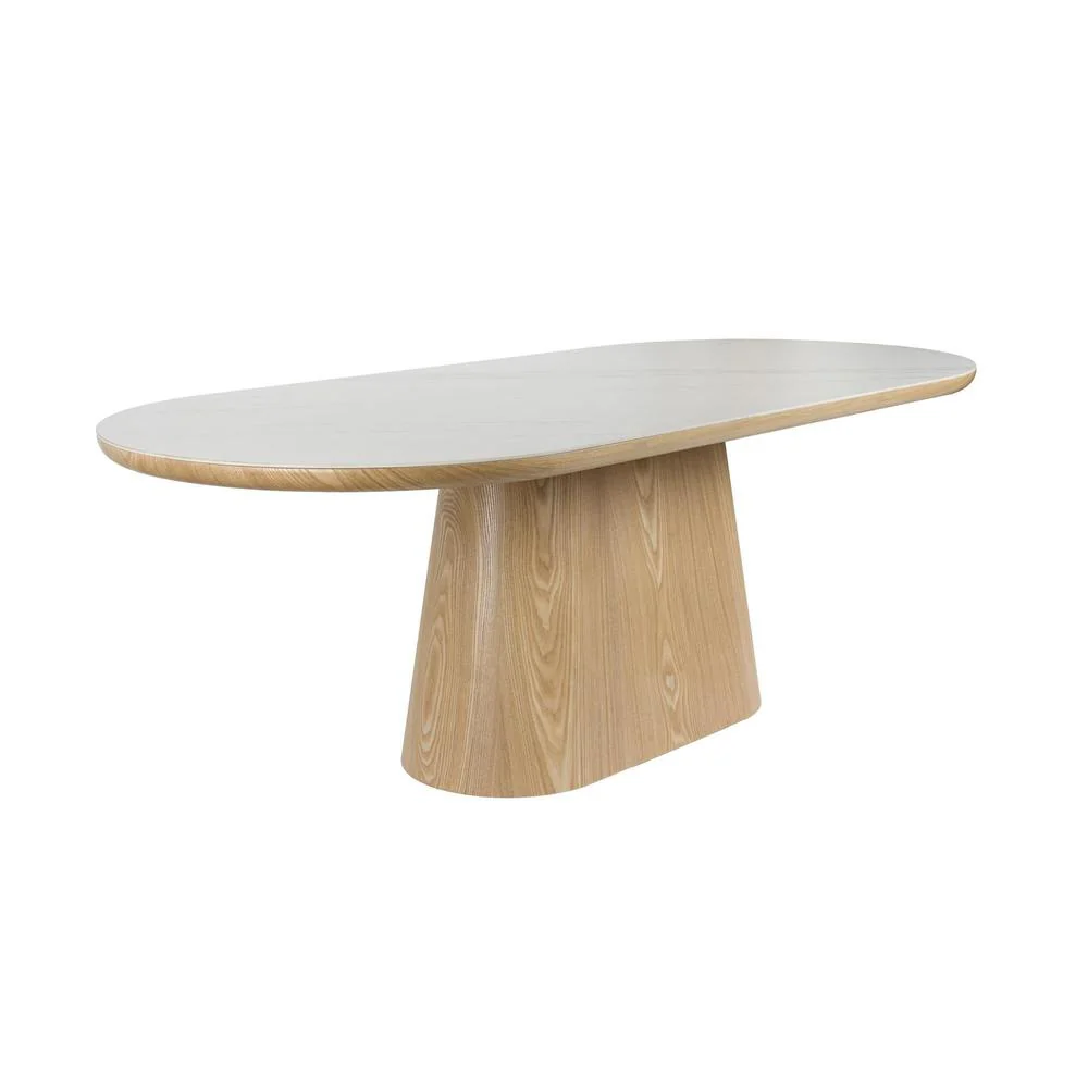 Eettafel Almira Oval 200 Eikenfineer Stone Naturel 200×90 cm