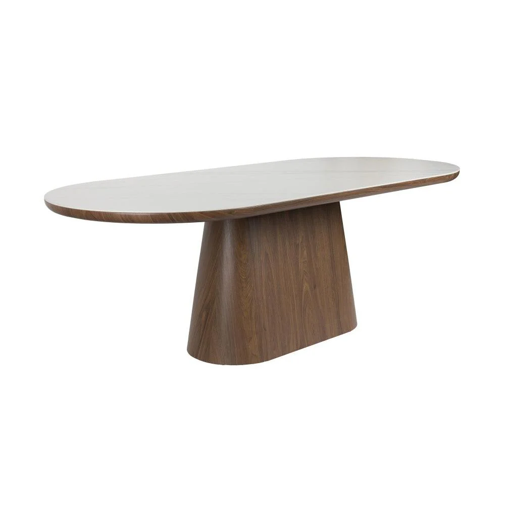 Eettafel Almira Oval 200 Sintered Stone veneer Bruin 200×90 cm