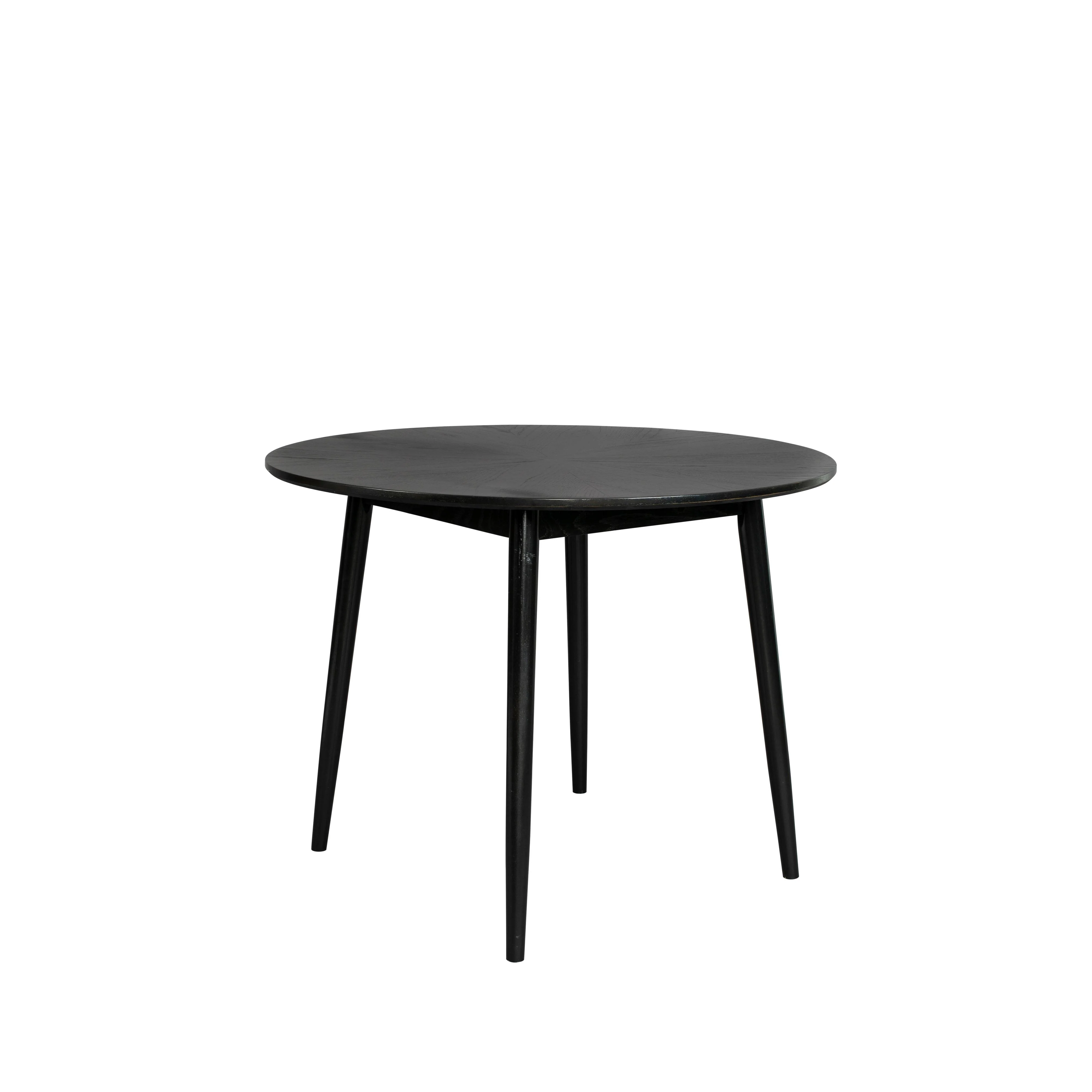 Eettafel Fabio 100 Eikenfineer Zwart Ø100×75 cm Eettafel Fabio 100 Eikenfineer Zwart Ø100×75 cm
