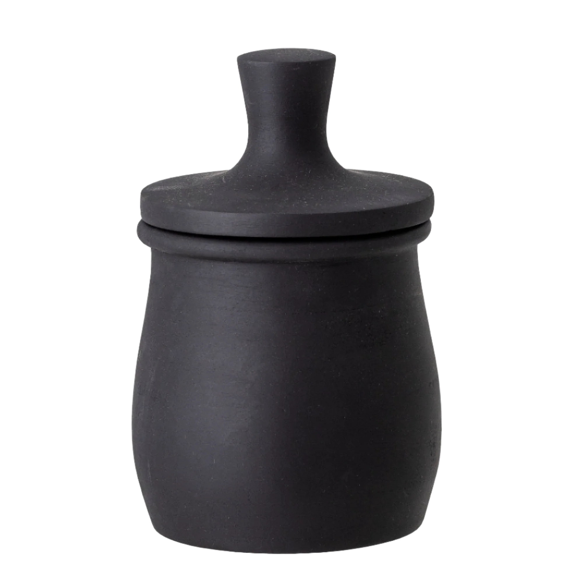 EIKE POT MET DEKSEL | MANGO HOUT | ZWART