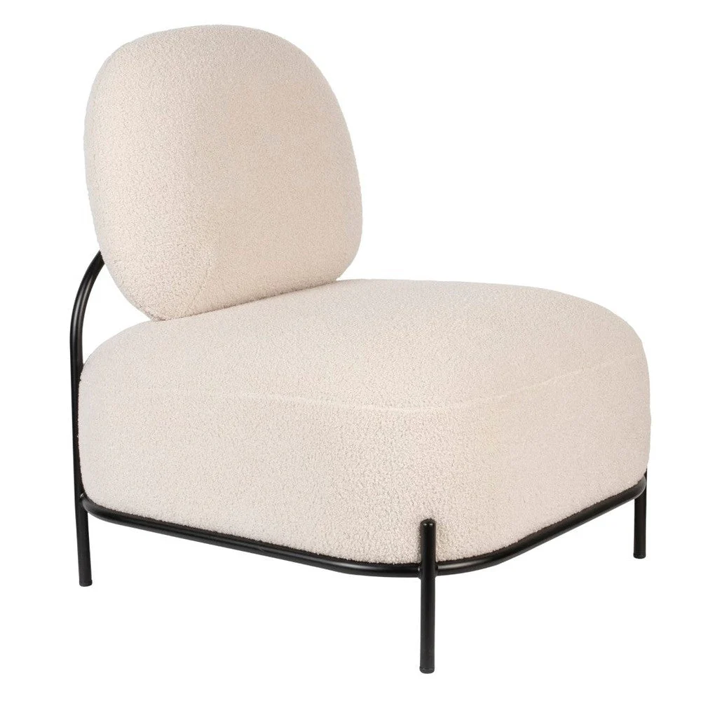 Fauteuil Polly Teddy Polyester Ivoor 71.5×66 cm