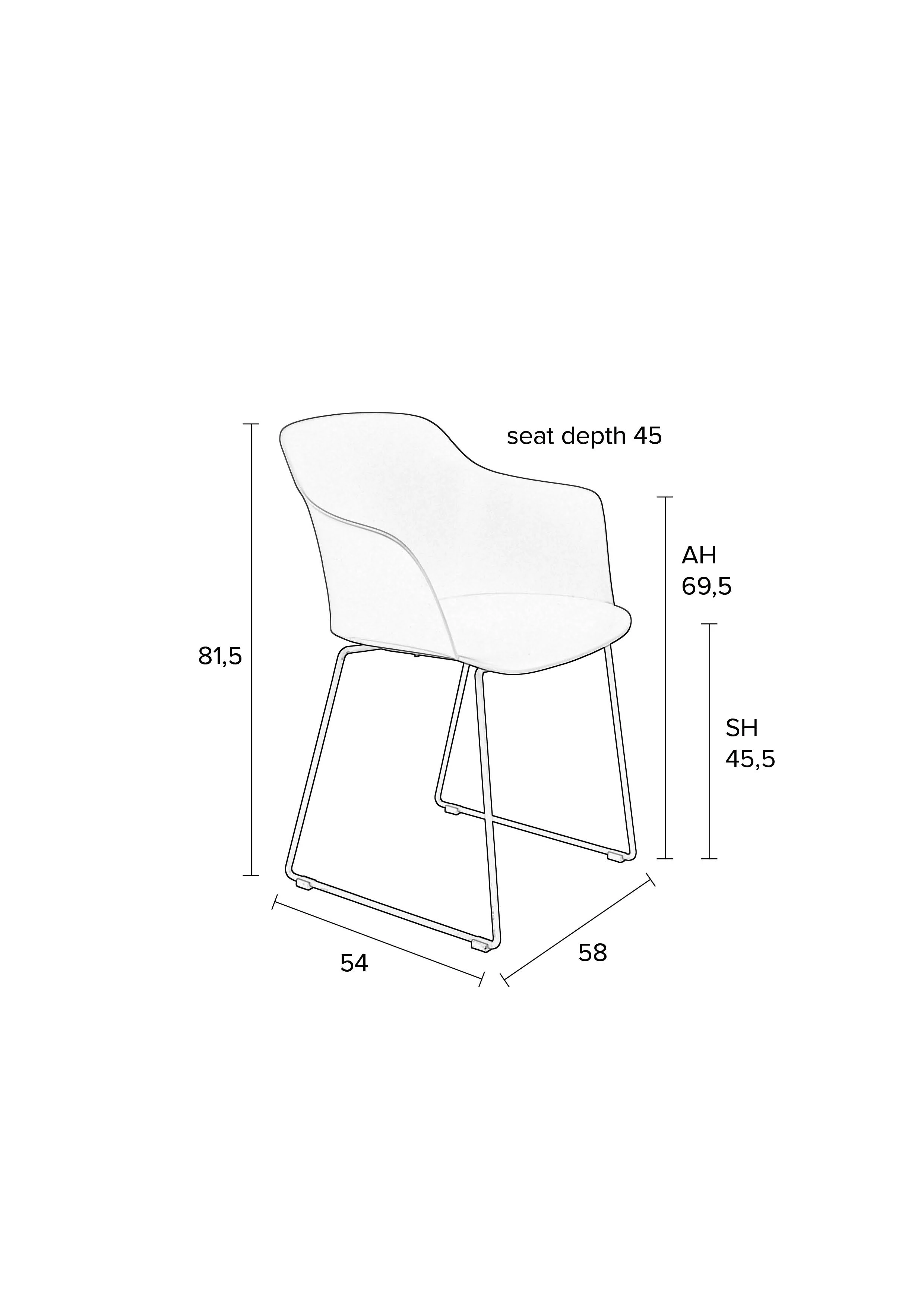 Fauteuil Tango Polypropyleen Grijs 54×58 cm Fauteuil Tango Polypropyleen Grijs 54×58 cm