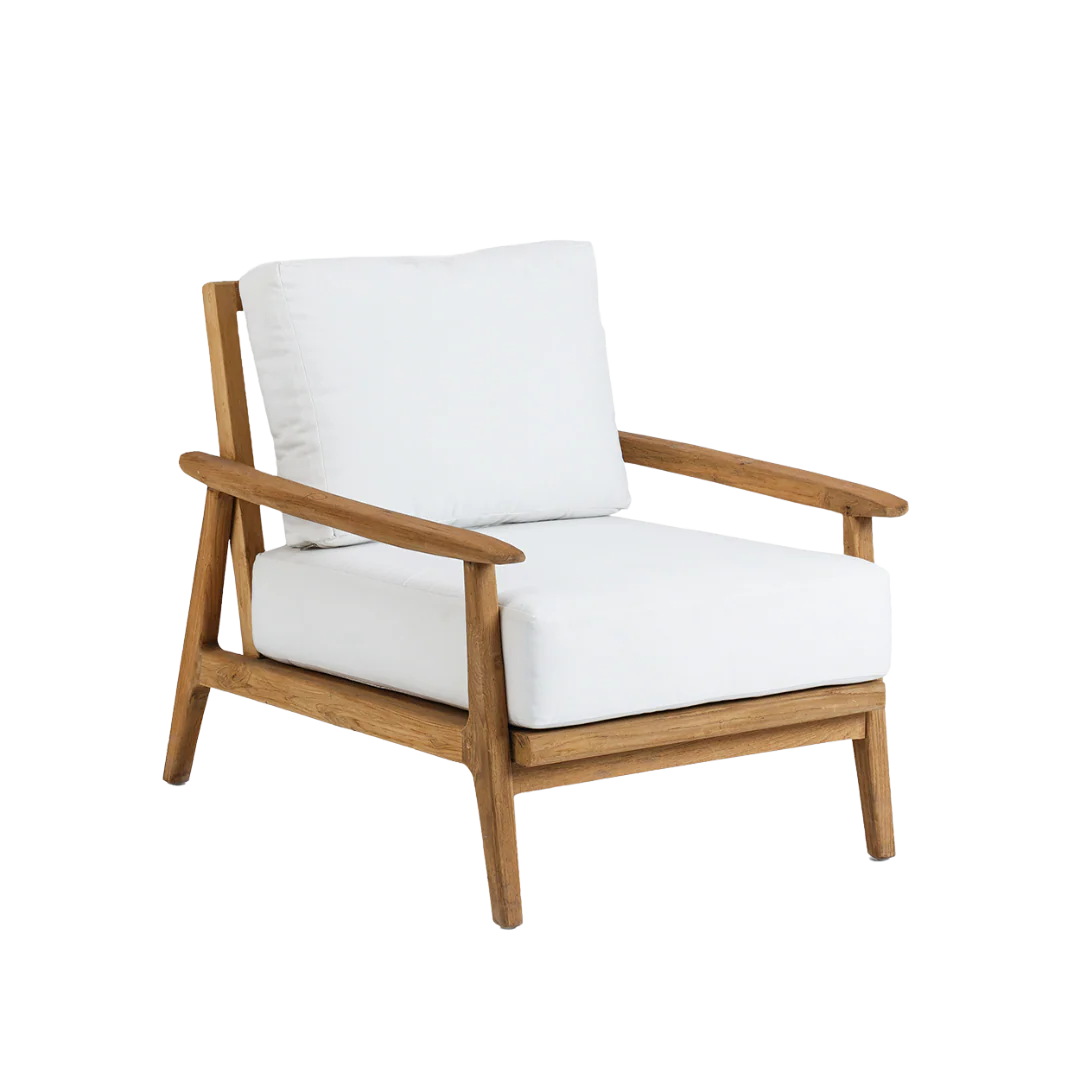 GILIMANUK FAUTEUIL | TEAK HOUT | NATURAL | WIT | OUTDOOR GILIMANUK FAUTEUIL | TEAK HOUT | NATURAL | WIT | OUTDOOR
