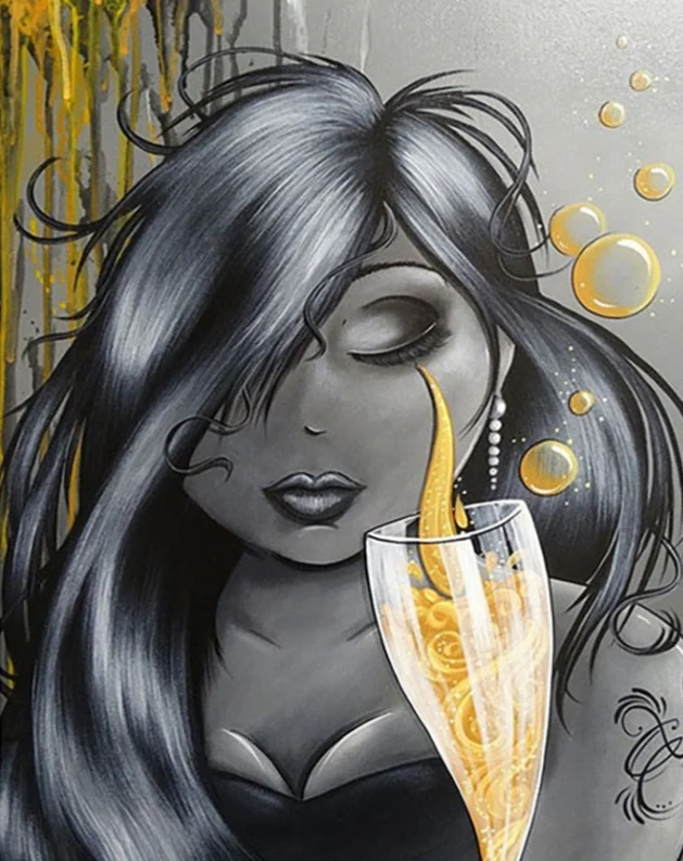 Mollige Dame met Bubbels