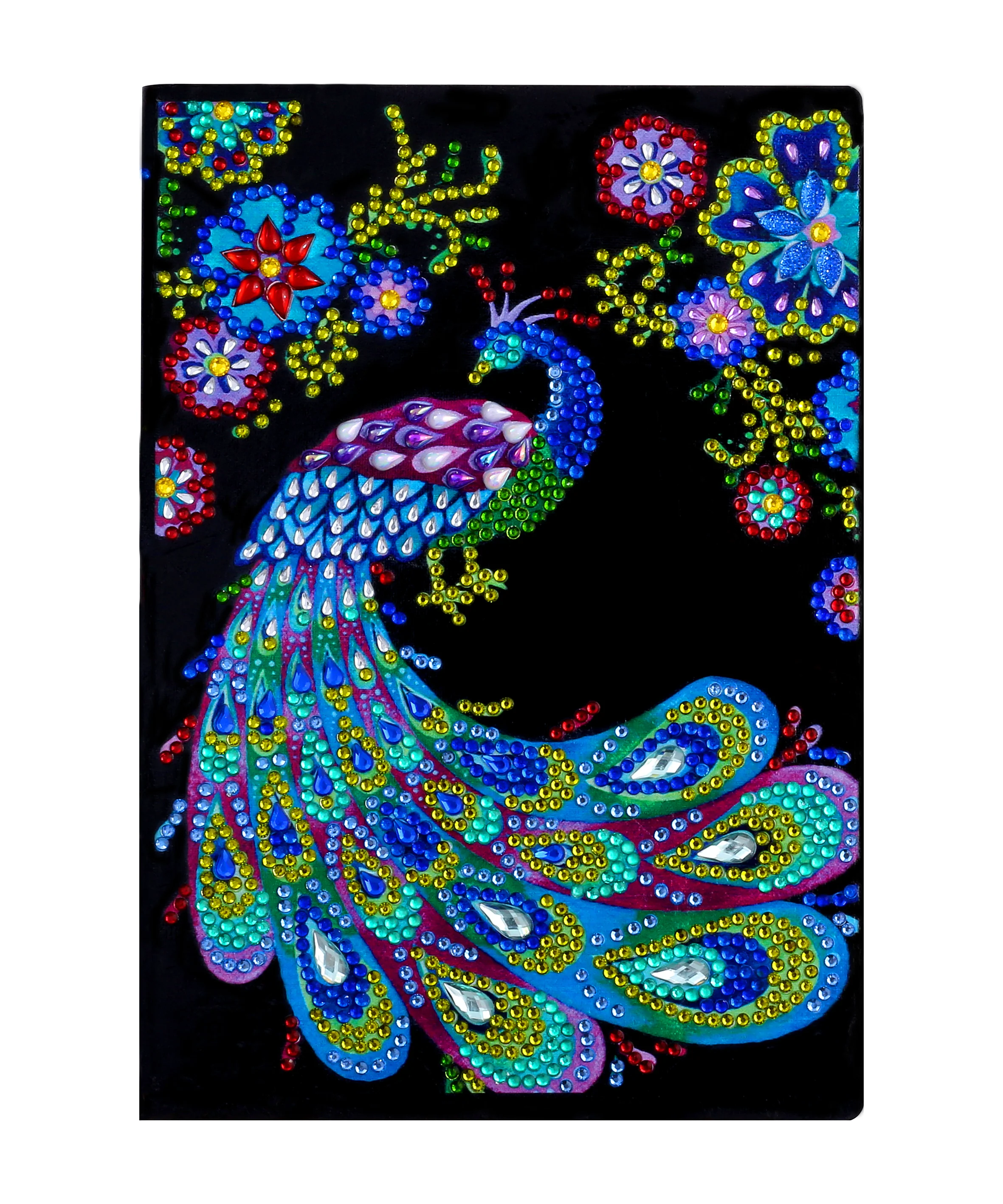 Diamond Painting Notitieboek – Pauw met Bloemen