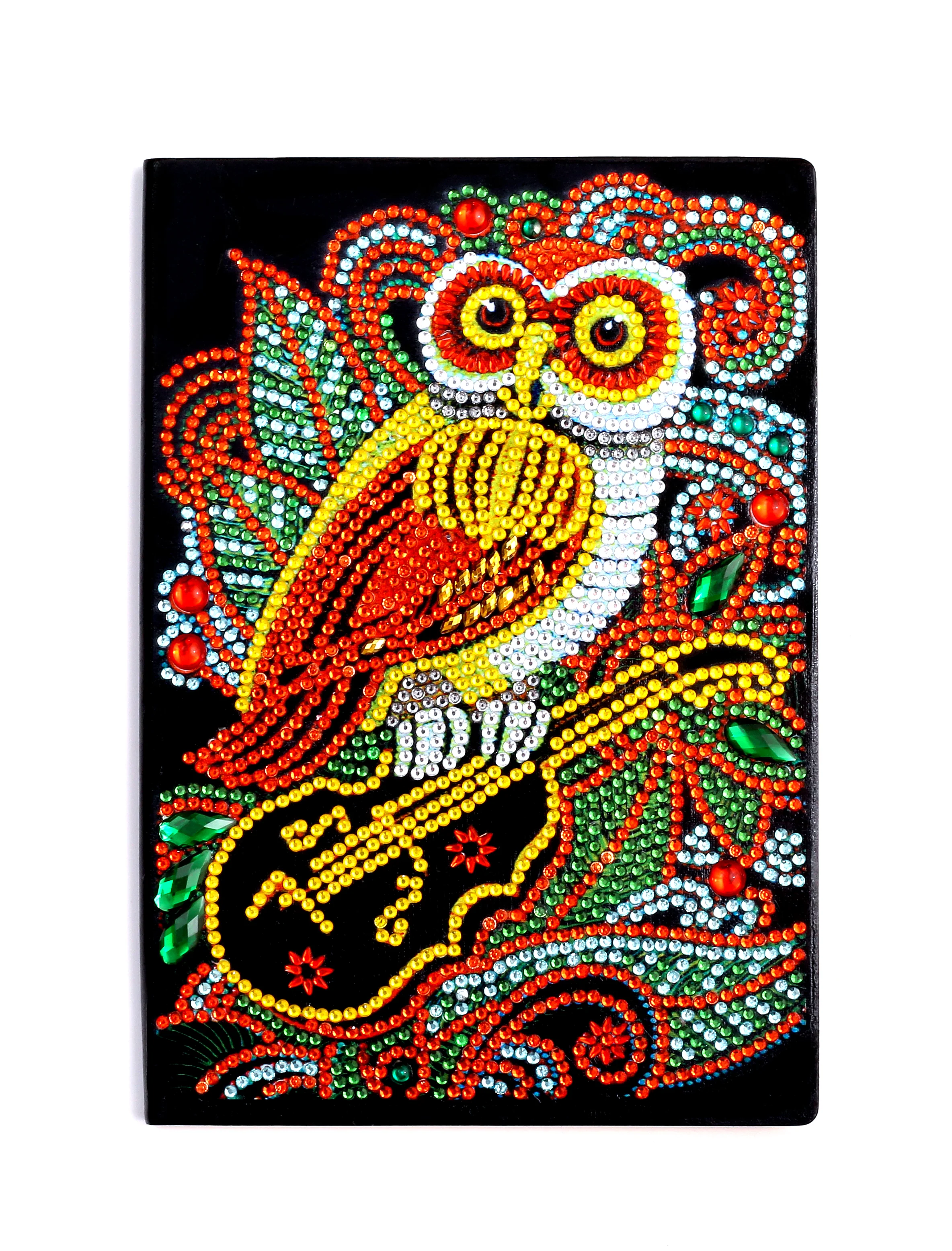 Diamond Painting Notitieboek – Uil op Instrument