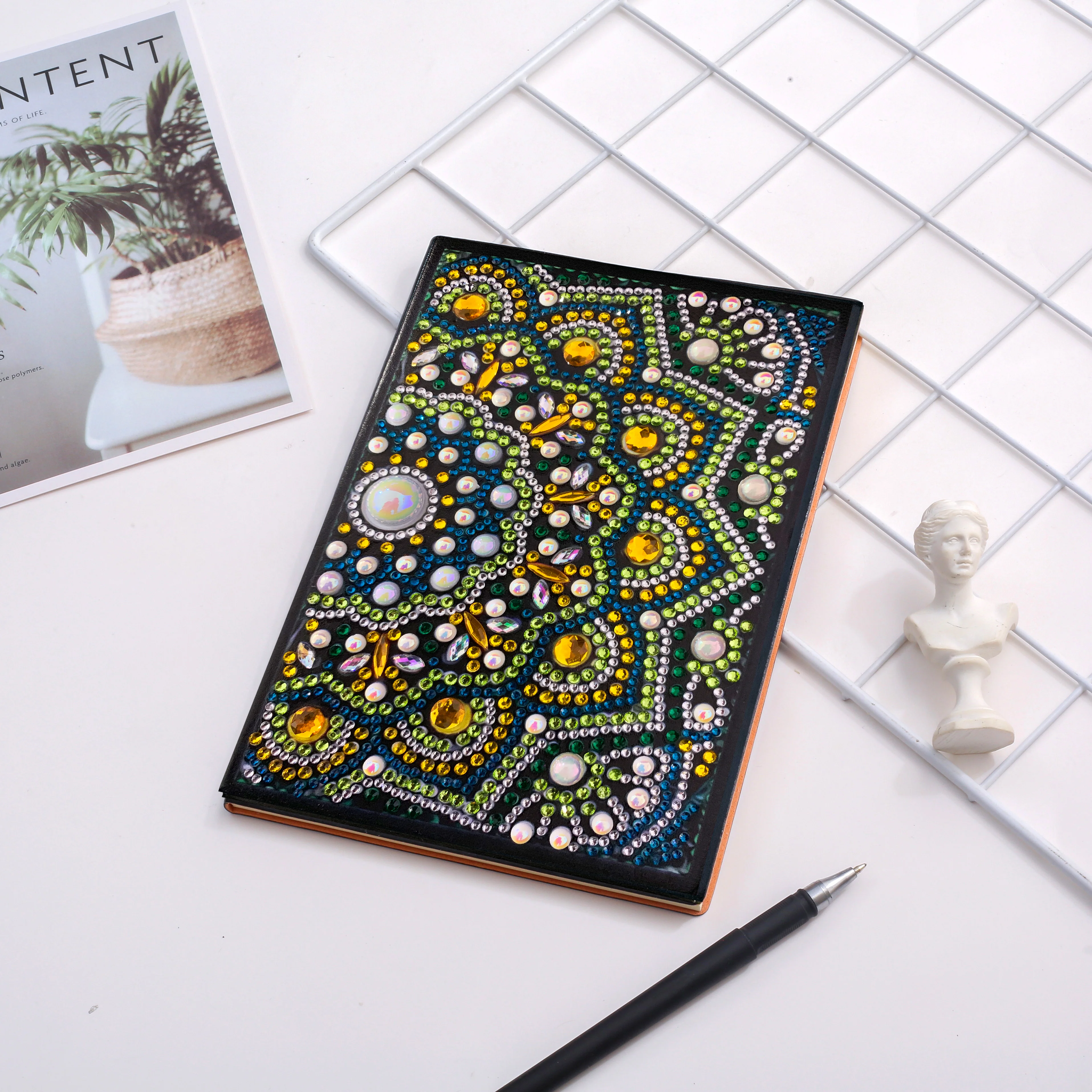 Diamond Painting Notitieboek – Half Groene Mandala