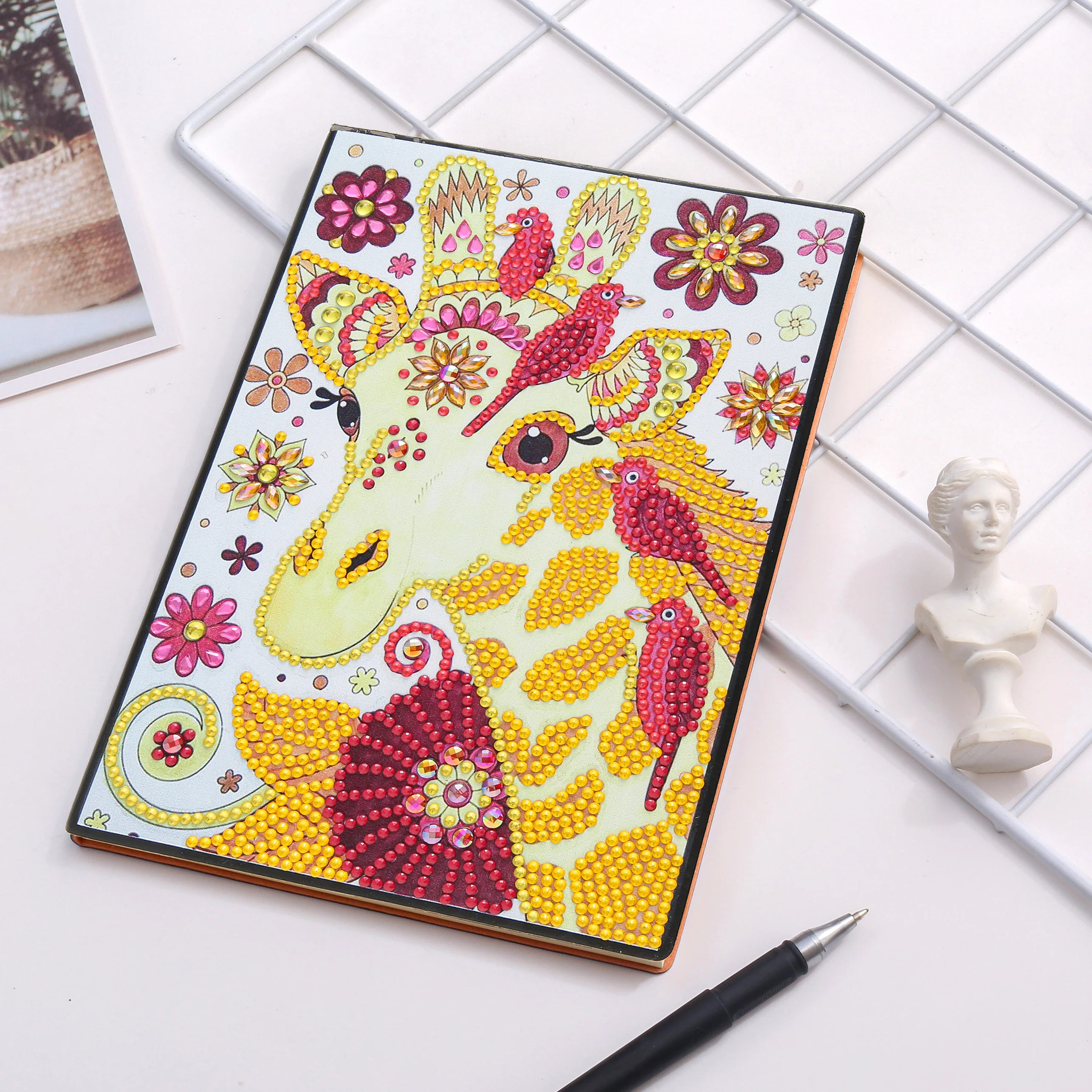 Diamond Painting Notitieboek – Giraffe met Vogels