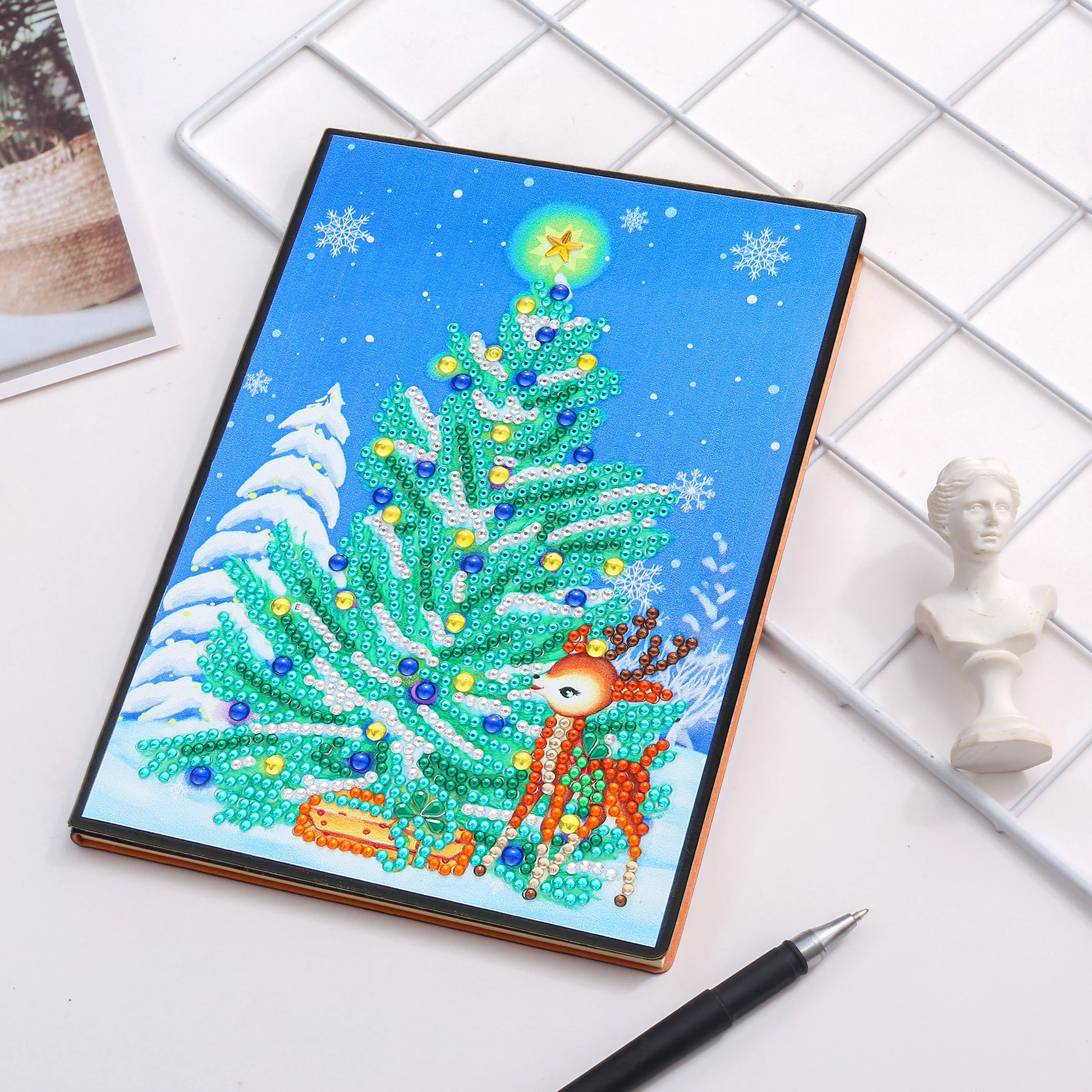 Diamond Painting Notitieboek – Kerstboom met Rendier