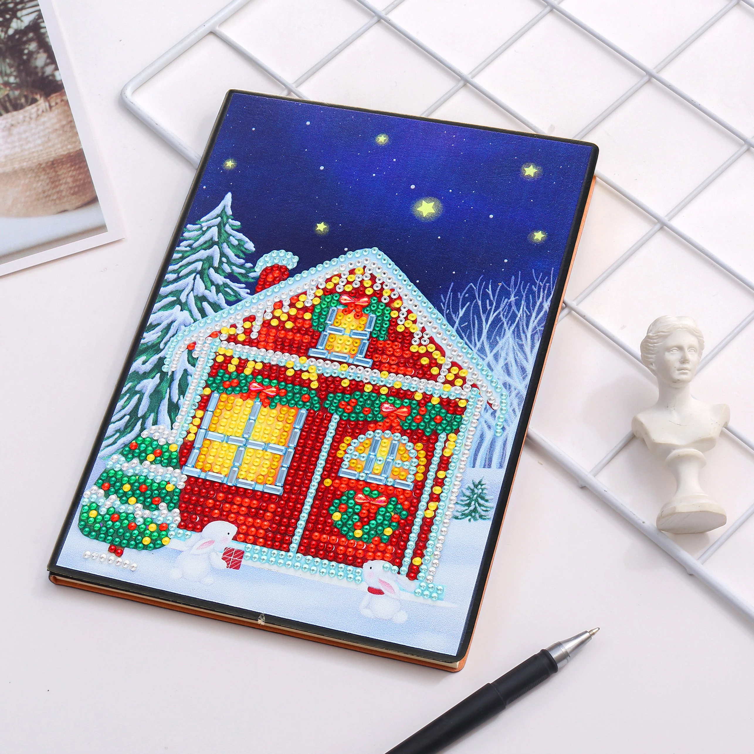 Diamond Painting Notitieboek – Kersthuis