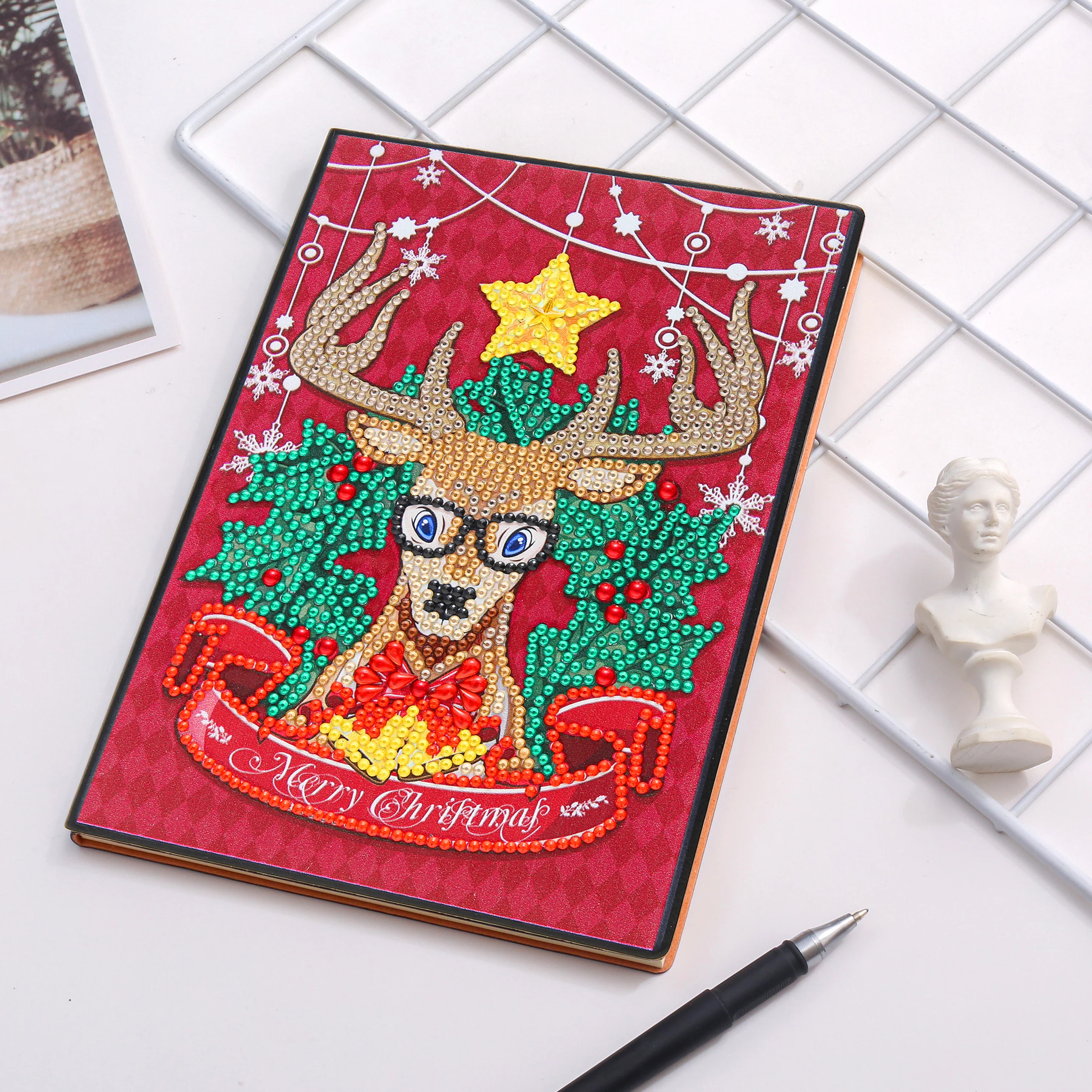 Diamond Painting Notitieboek – Rendier met Bril