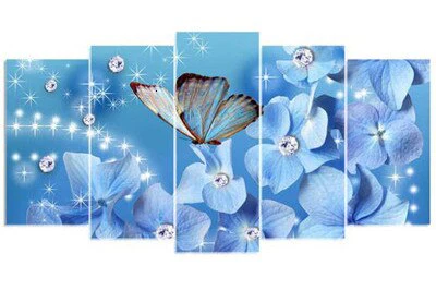 Blauwe Vlinder met Blauwe Bloemen – 5 Luik Blauwe Vlinder met Blauwe Bloemen – 5 Luik
