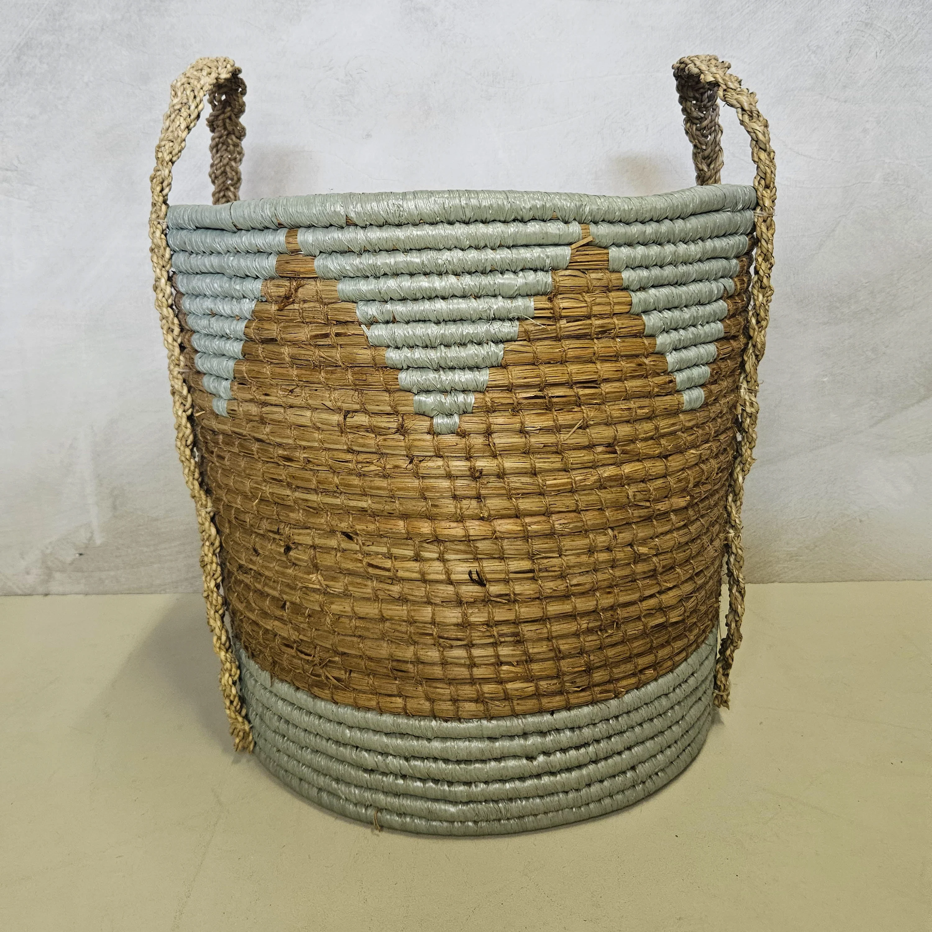 Mand met hengsels – naturel/petrol
