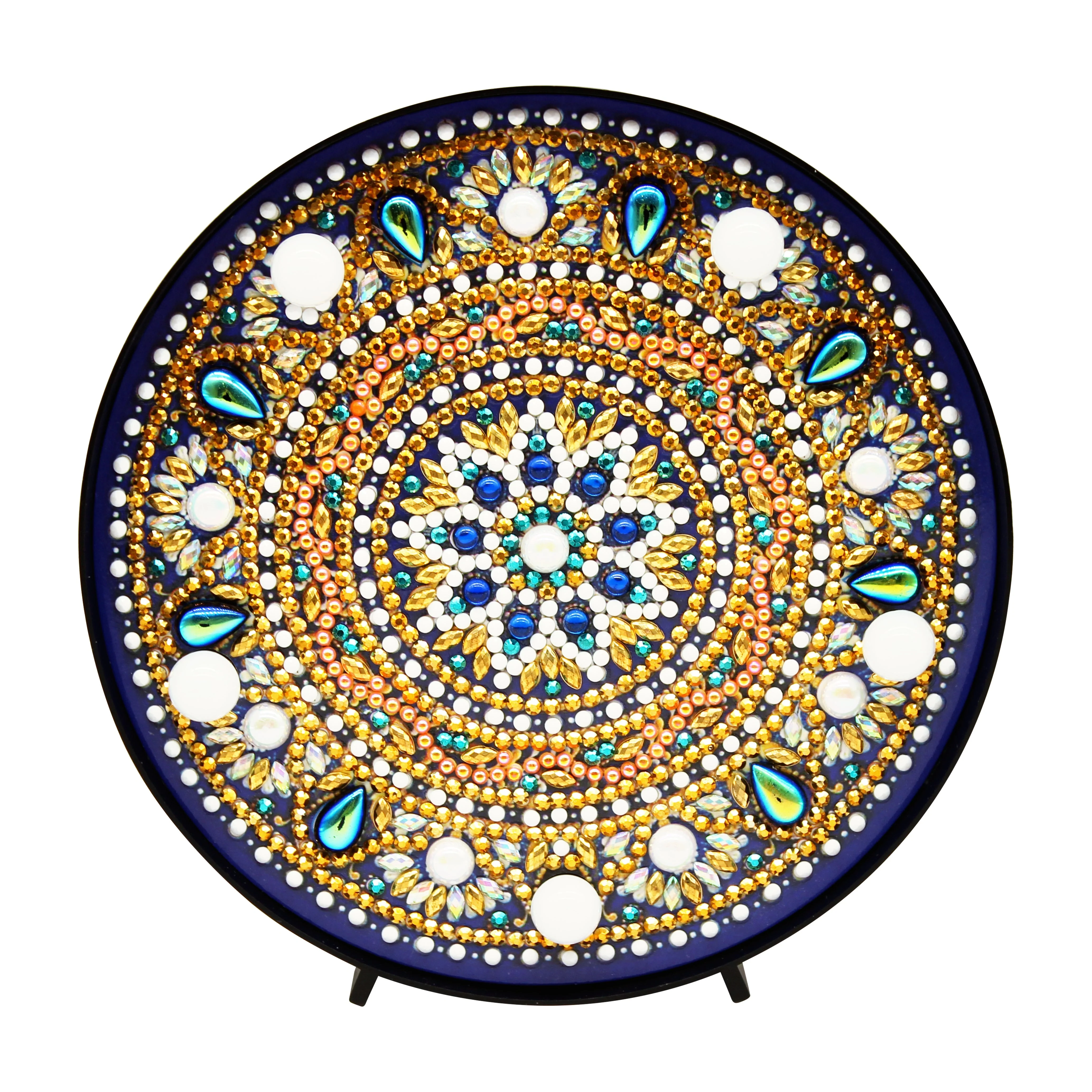 Diamond Painting Ronde Lampje – Gouden Mandala