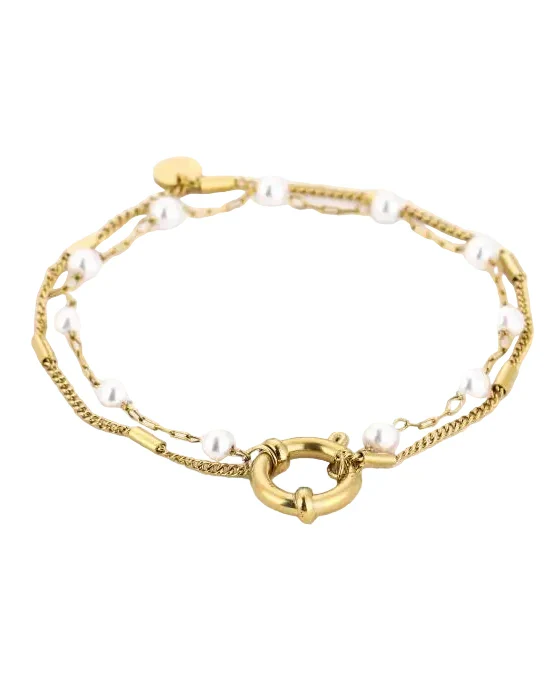 Dubbele Armband Met Parels – Verschillende Kleuren Dubbele Armband Met Parels – Verschillende Kleuren