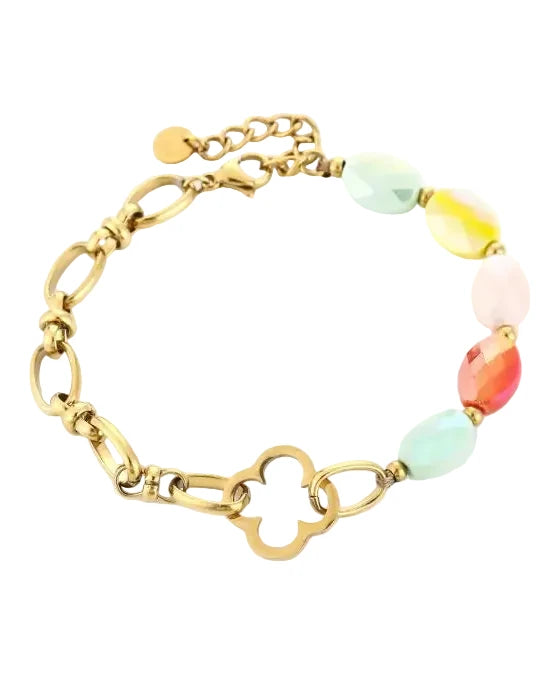 Natuur stenen met schakels armband – Verschillende Kleuren Natuur stenen met schakels armband – Verschillende Kleuren