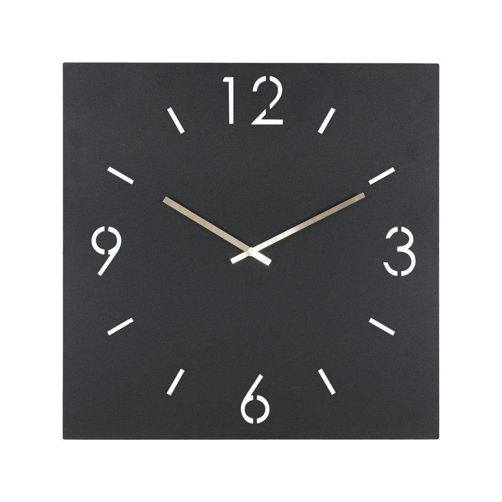 Klok TIME 80 x 80 Staal Zwart 80x3x80cm Spinder Design