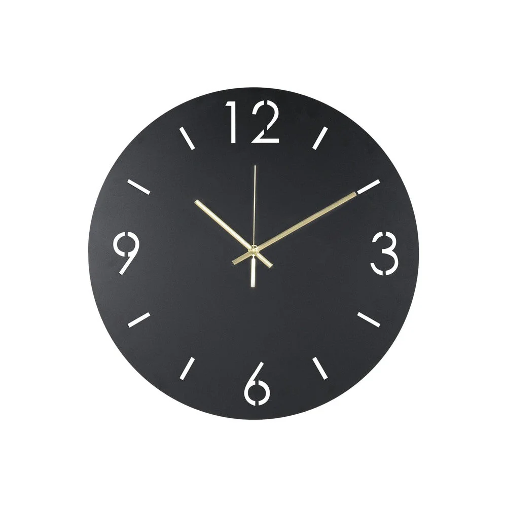 Klok TIME Ø 40 Staal Zwart 40x3x40cm Spinder Design